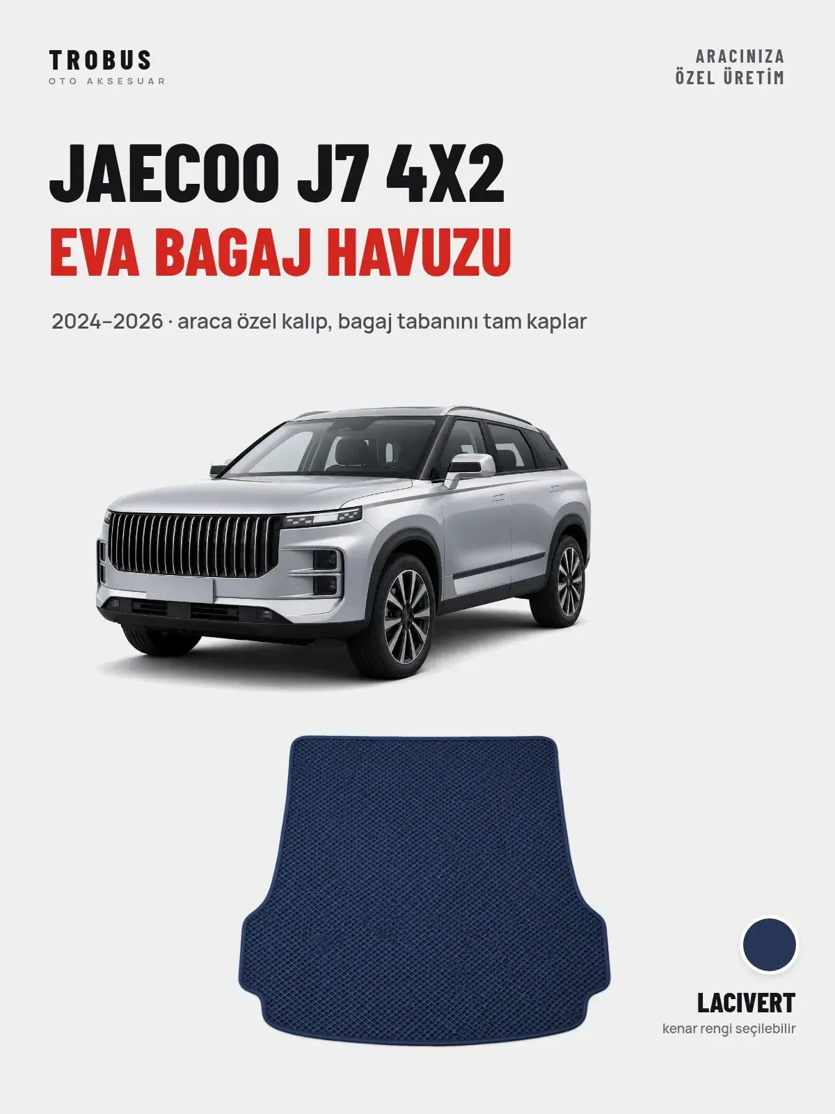 Jaecoo J7 4X2 EVA Bagaj Havuzu (2024–2026) Lacivert – Araca Özel Kalıp (1)