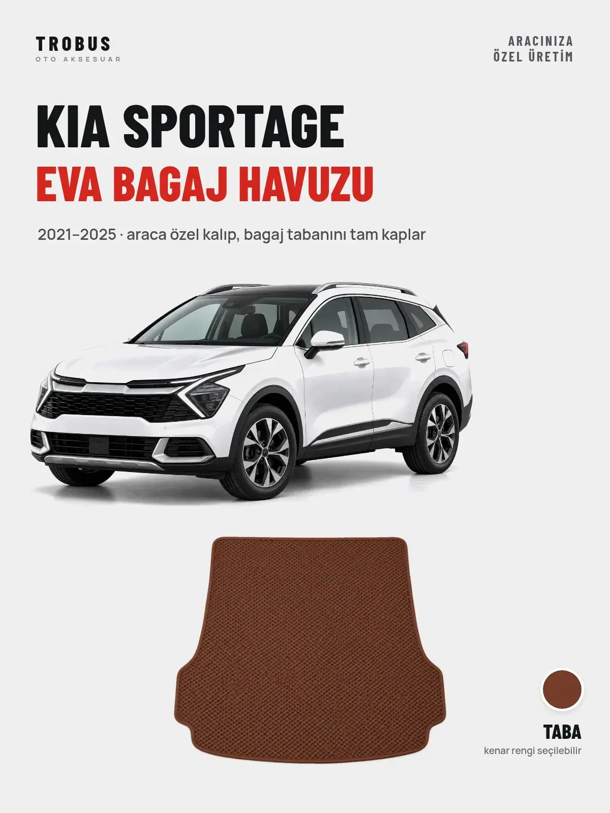 Kia Sportage EVA Bagaj Havuzu (2021–2025) Taba – Araca Özel Kalıp (1)