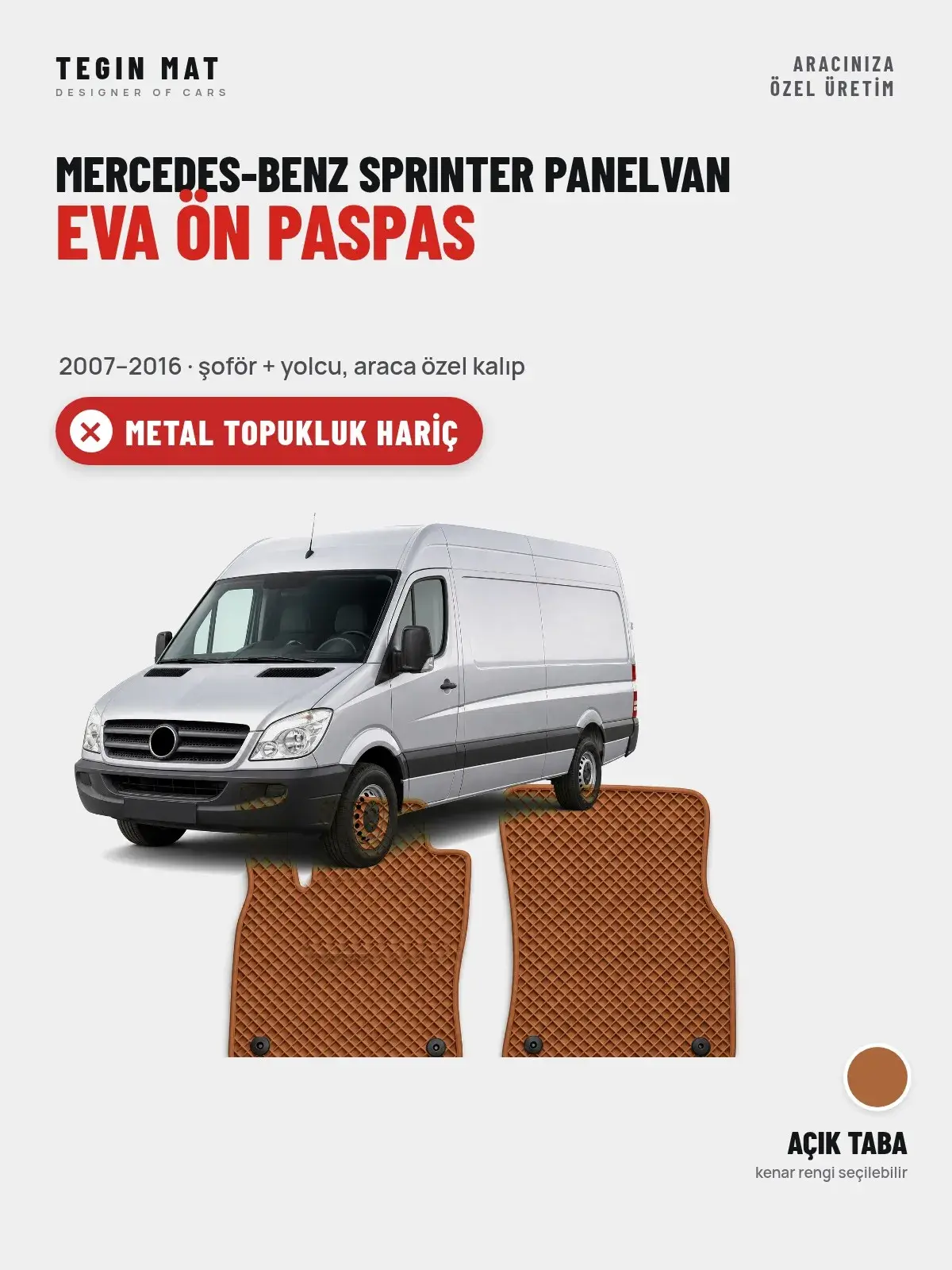 Mercedes-Benz Sprinter Panelvan EVA Ön Paspas (2007–2016) Açık Taba – Metal Topukluk Hariç (1)