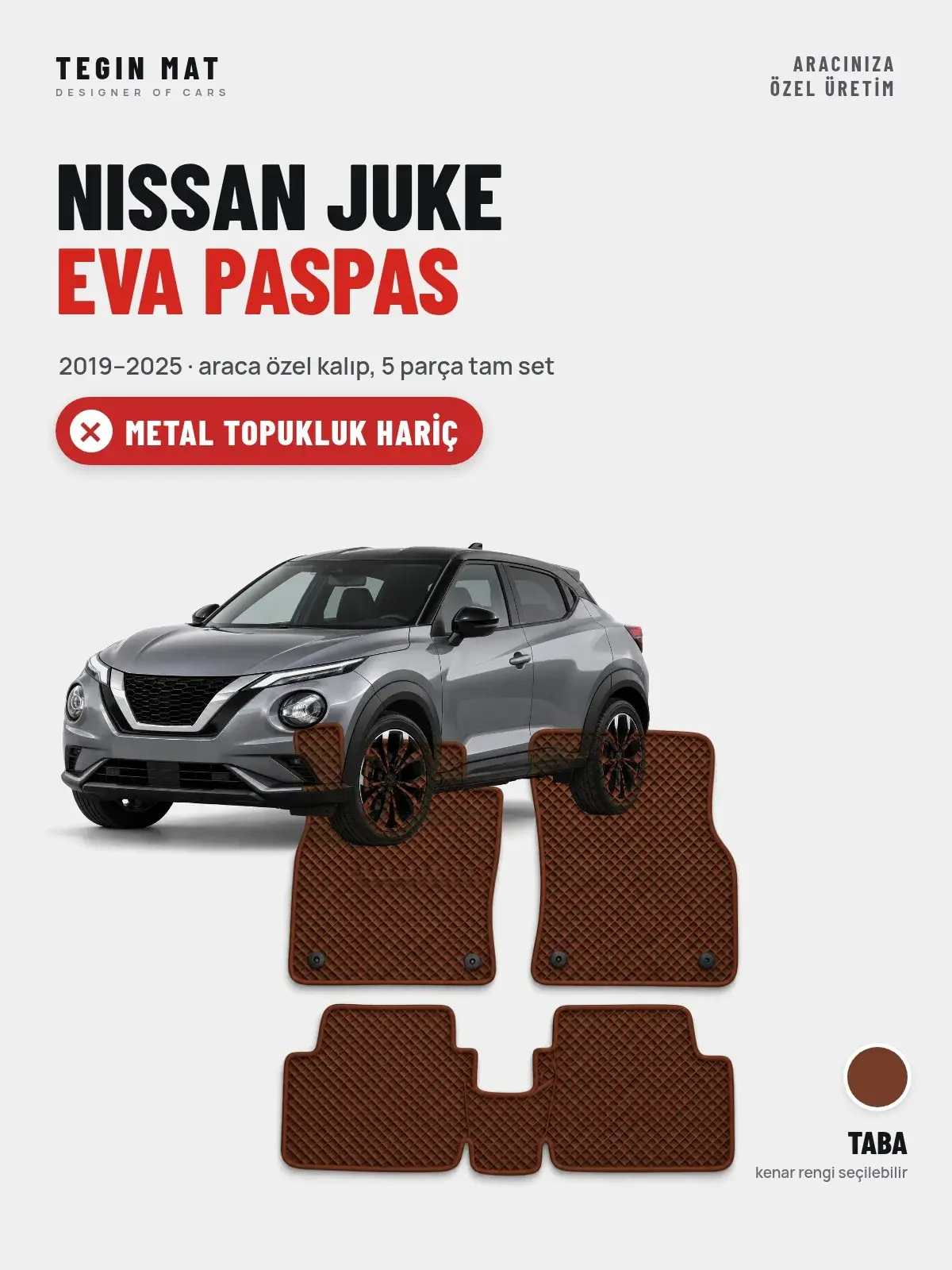 Nissan Juke EVA Oto Paspas Tam Set (2019–2025) Taba – Metal Topukluk Hariç (1)