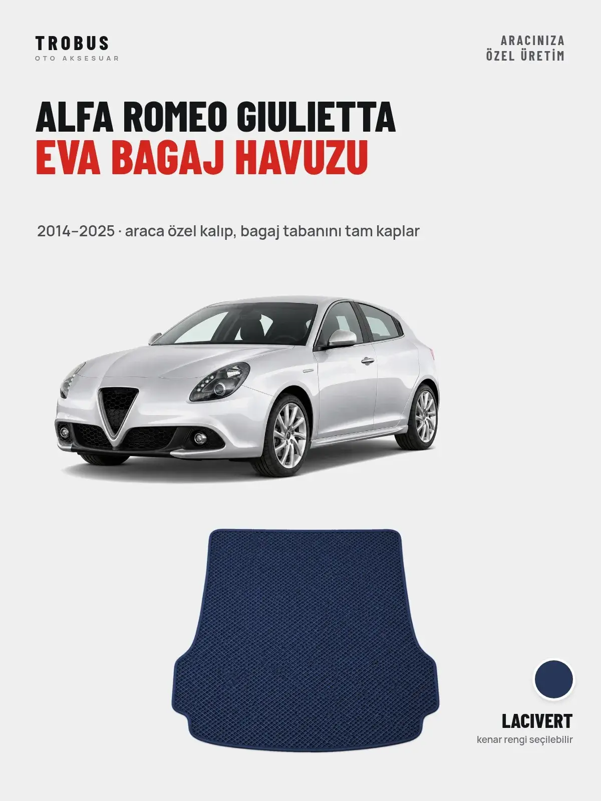 Alfa Romeo Giulietta EVA Bagaj Havuzu (2014–2025) Lacivert – Araca Özel Kalıp (1)