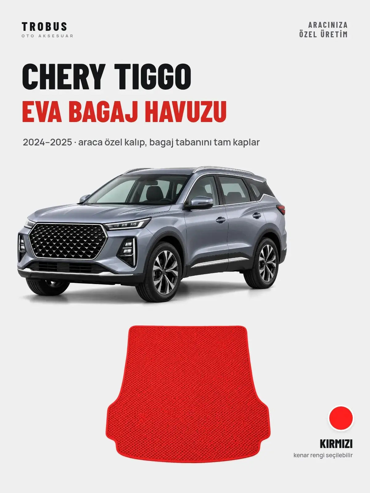 Chery Tiggo EVA Bagaj Havuzu (2024–2025) Kırmızı – Araca Özel Kalıp (1)