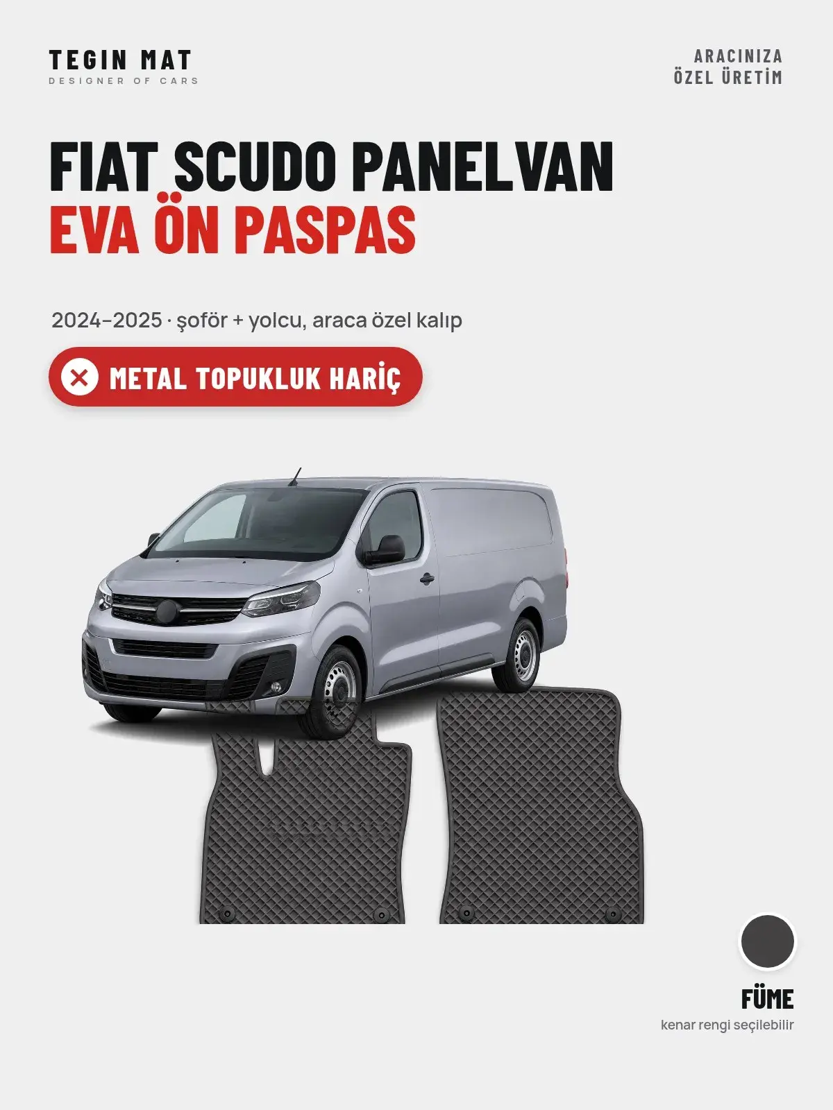 Fiat Scudo Panelvan EVA Ön Paspas (2024–2025) Füme – Metal Topukluk Hariç (1)