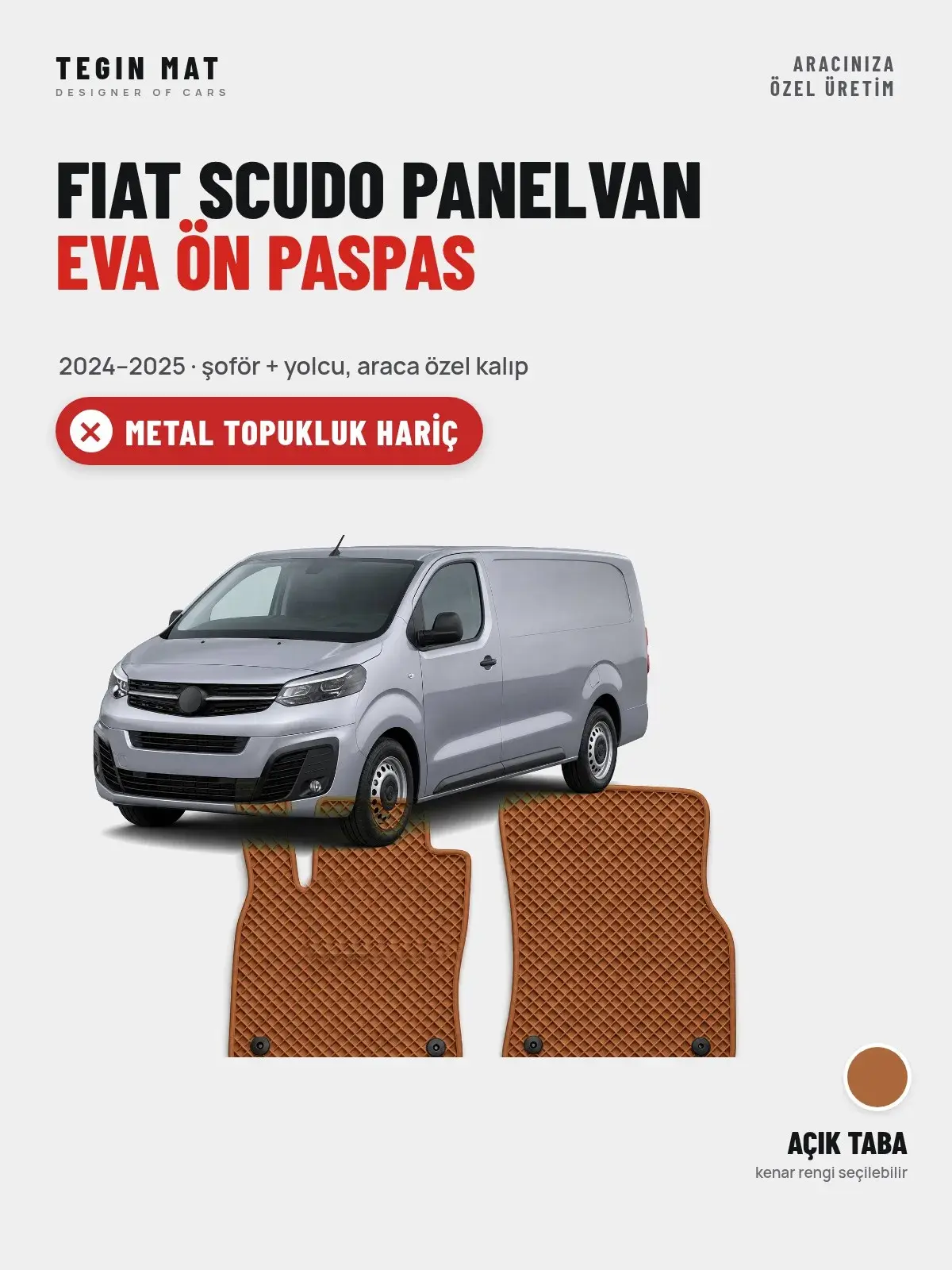 Fiat Scudo Panelvan EVA Ön Paspas (2024–2025) Açık Taba – Metal Topukluk Hariç (1)