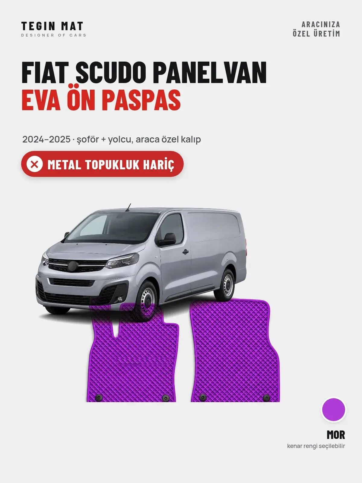 Fiat Scudo Panelvan EVA Ön Paspas (2024–2025) Mor – Metal Topukluk Hariç (1)