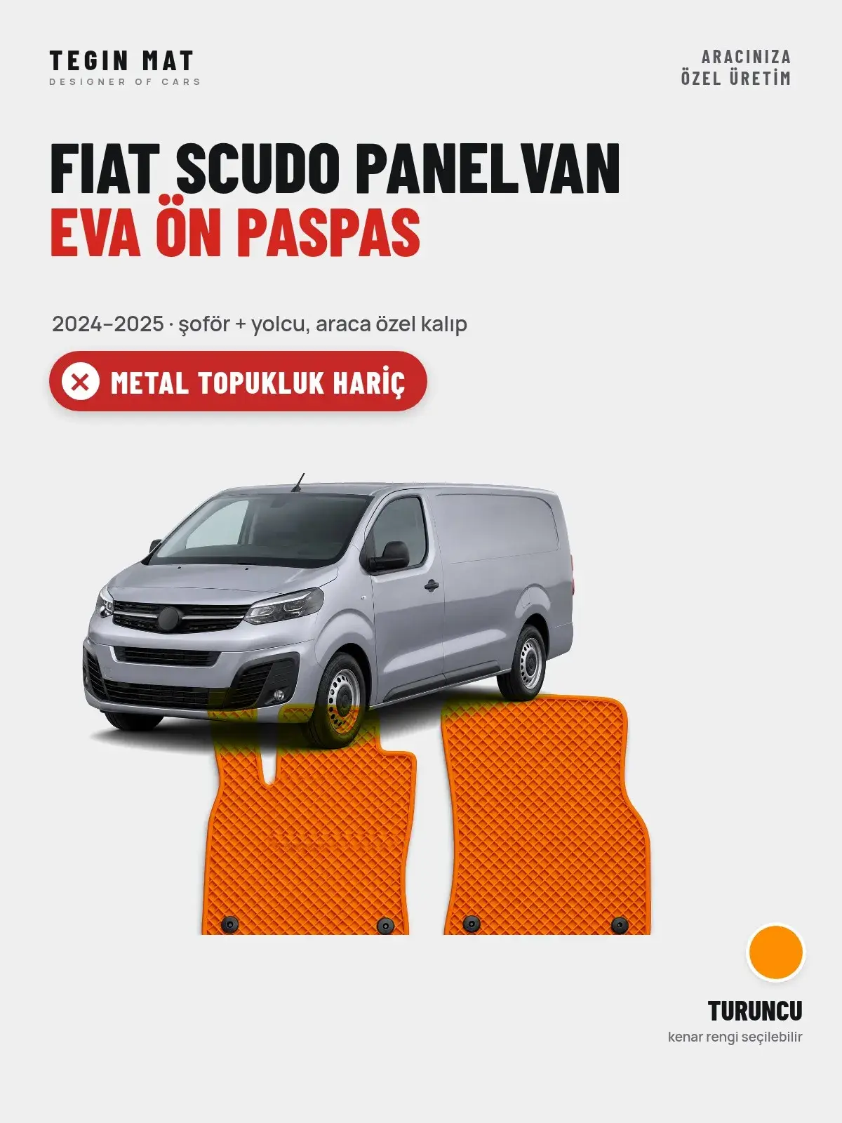 Fiat Scudo Panelvan EVA Ön Paspas (2024–2025) Turuncu – Metal Topukluk Hariç (1)