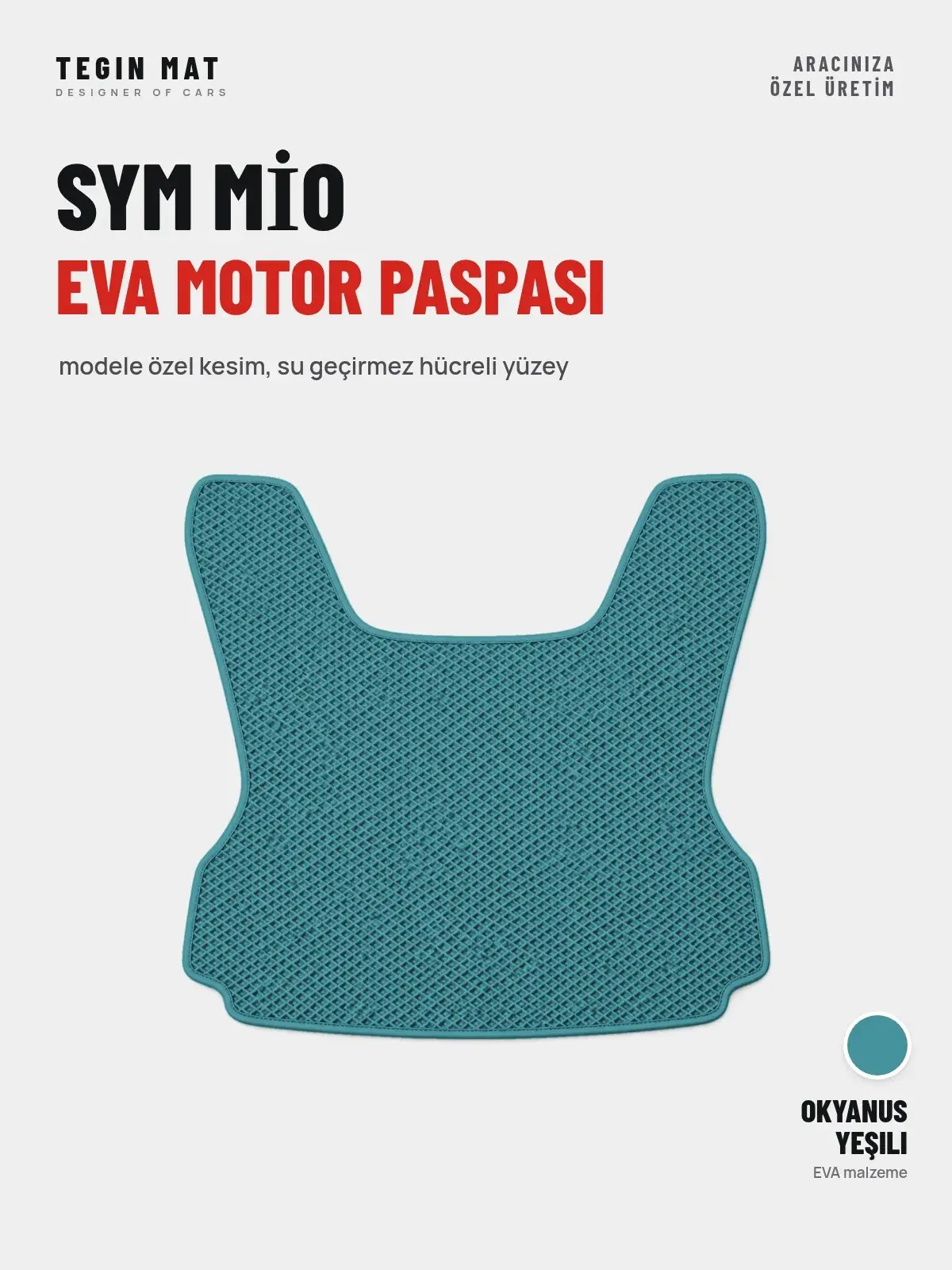 Sym Mi̇o EVA Motor Paspası Okyanus Yeşili – Modele Özel Kesim (1)