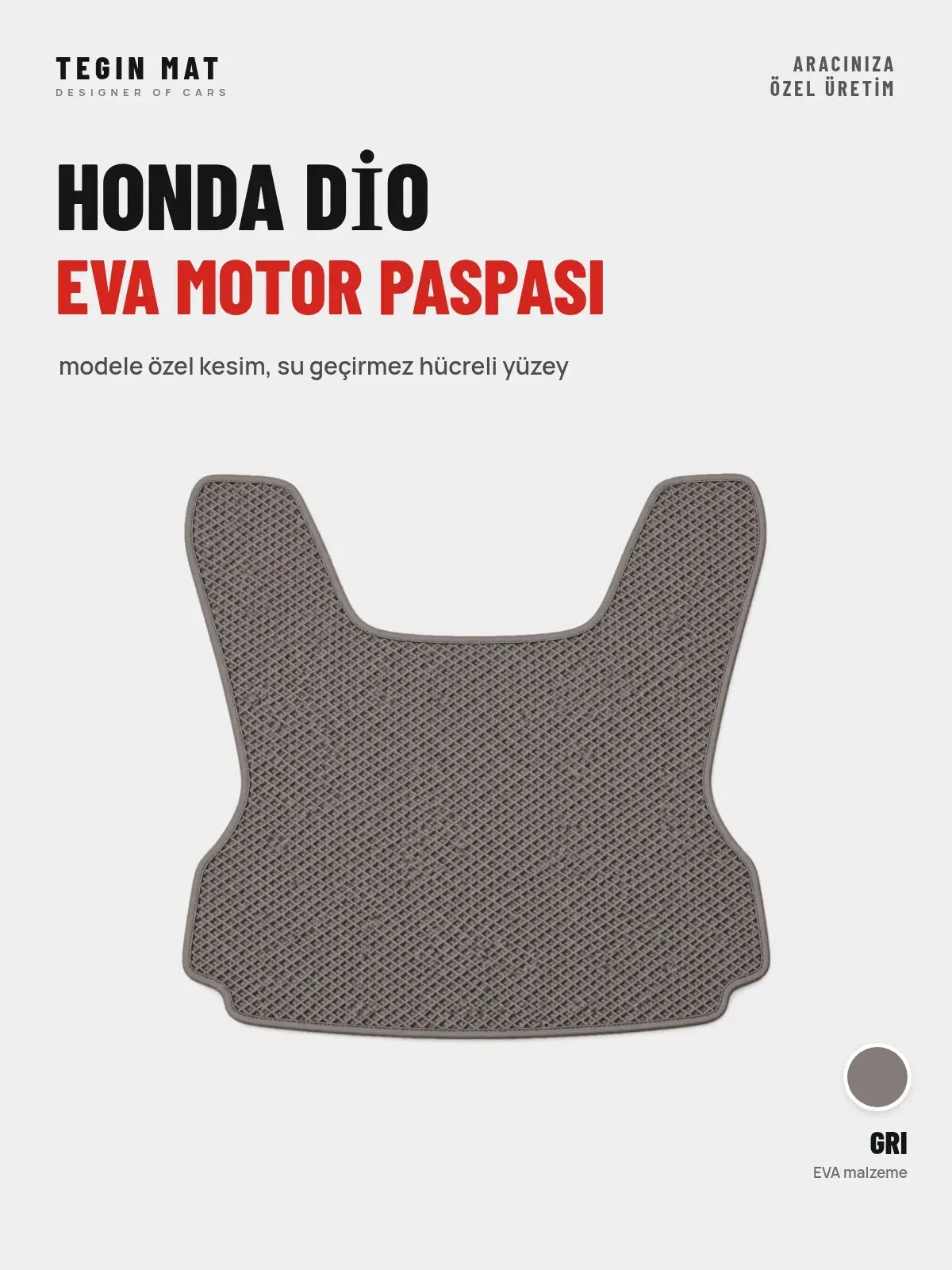 Honda Di̇o EVA Motor Paspası Gri – Modele Özel Kesim (1)