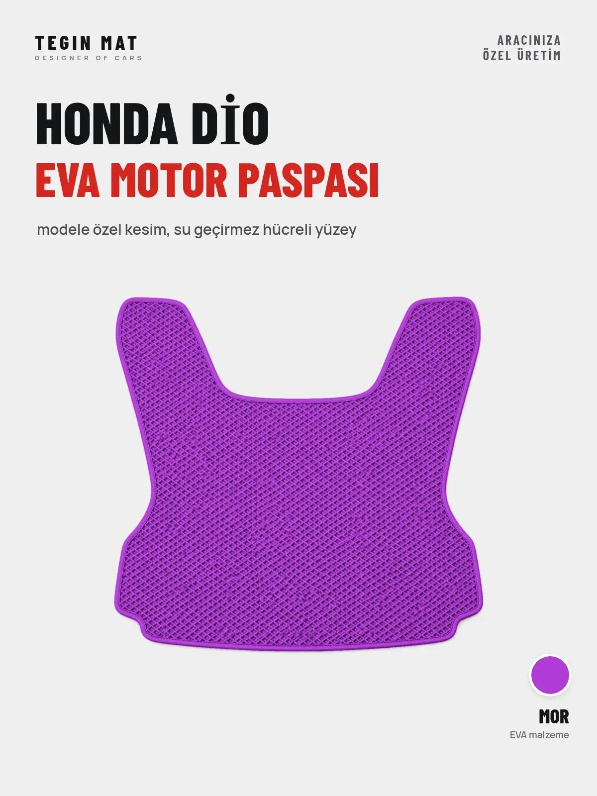 Honda Di̇o EVA Motor Paspası Mor – Modele Özel Kesim (1)