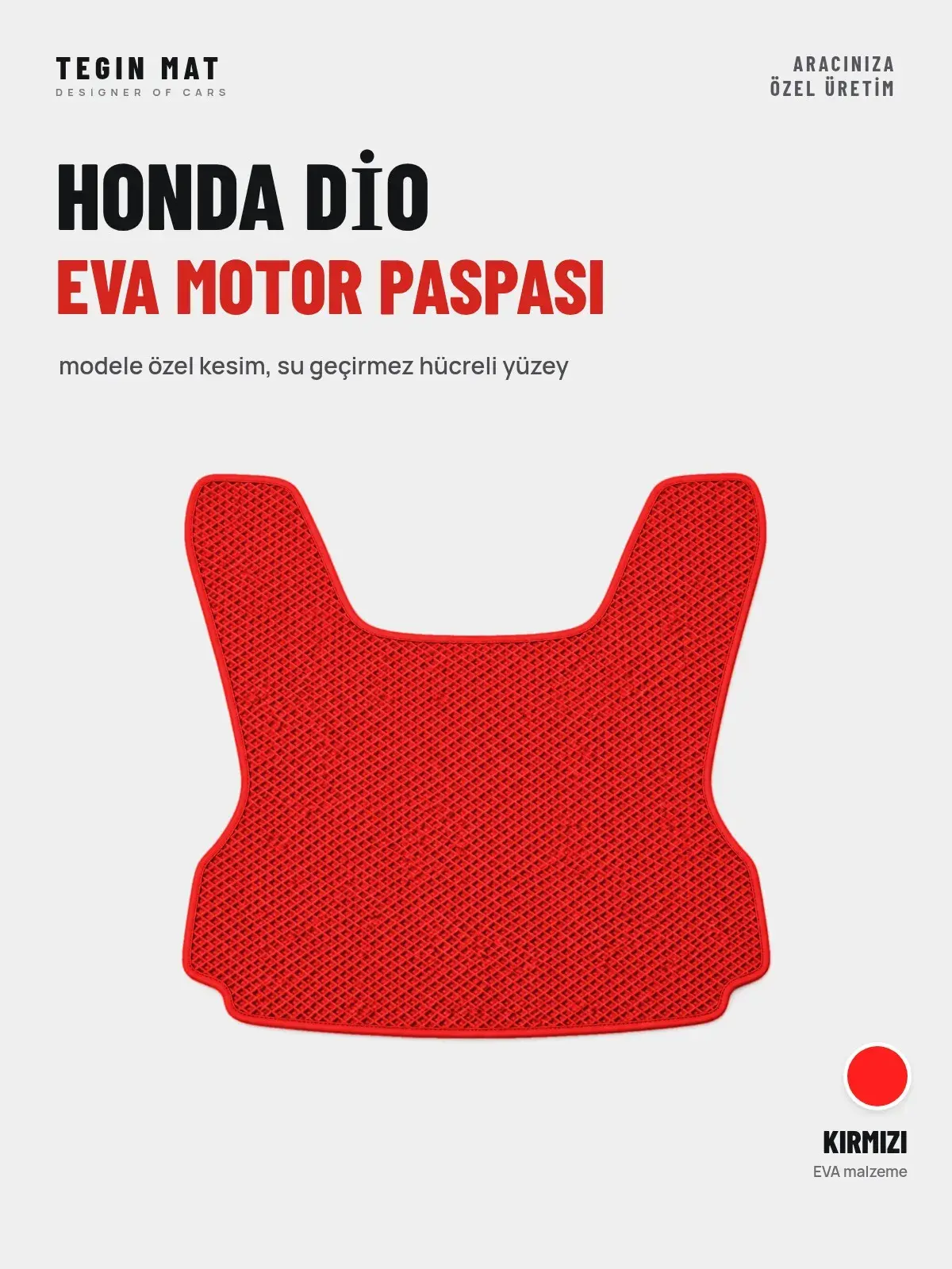 Honda Di̇o EVA Motor Paspası Kırmızı – Modele Özel Kesim (1)