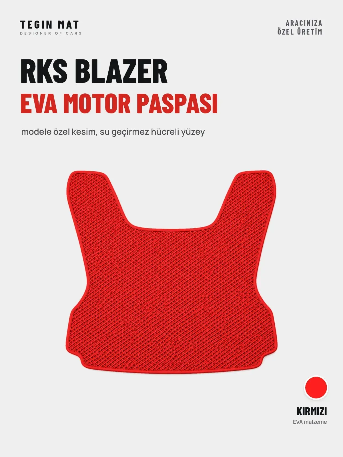 Rks Blazer EVA Motor Paspası Kırmızı – Modele Özel Kesim (1)