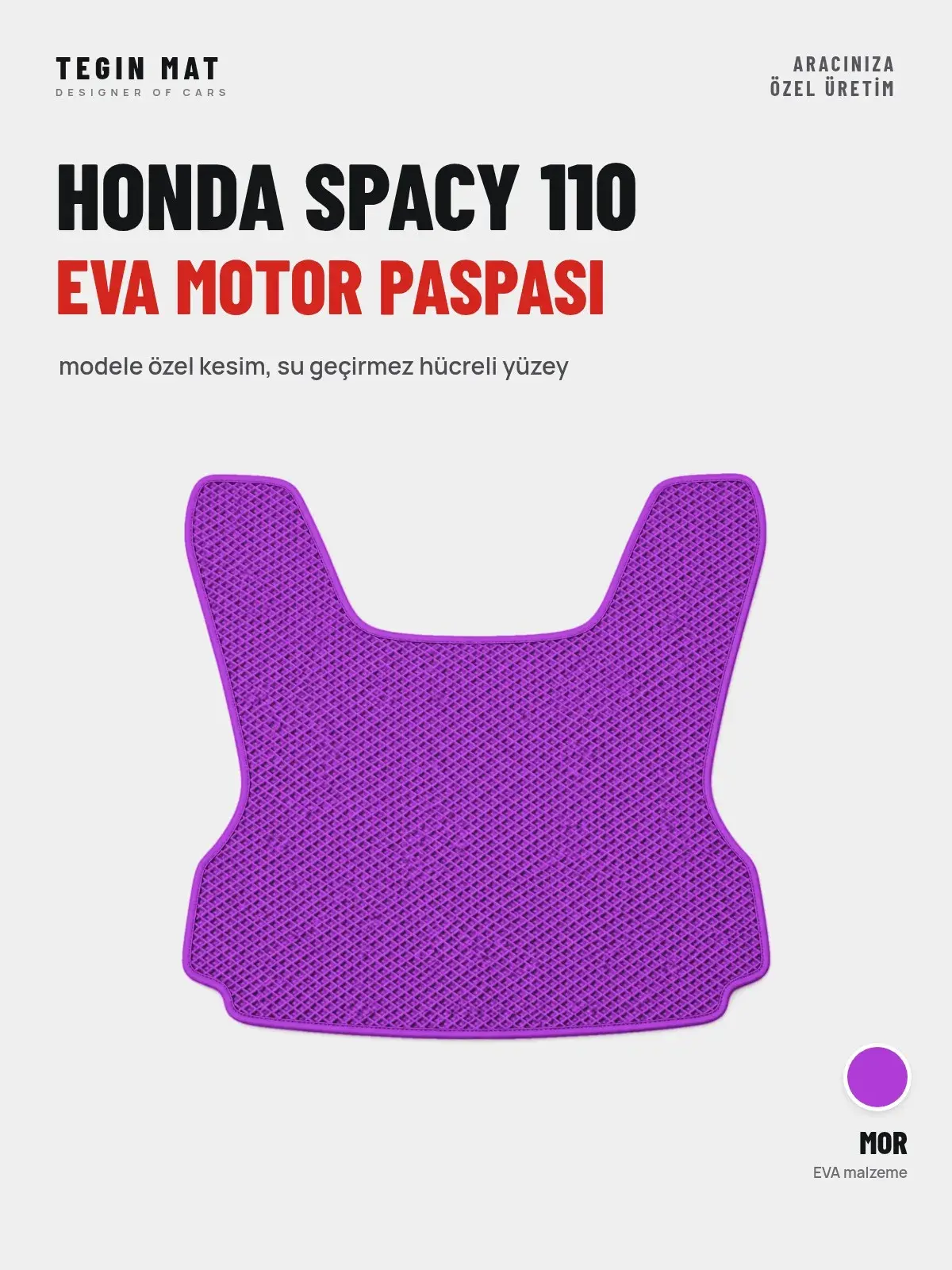 Honda Spacy 110 EVA Motor Paspası Mor – Modele Özel Kesim (1)