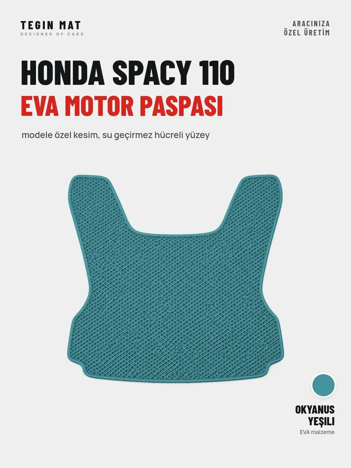 Honda Spacy 110 EVA Motor Paspası Okyanus Yeşili – Modele Özel Kesim (1)