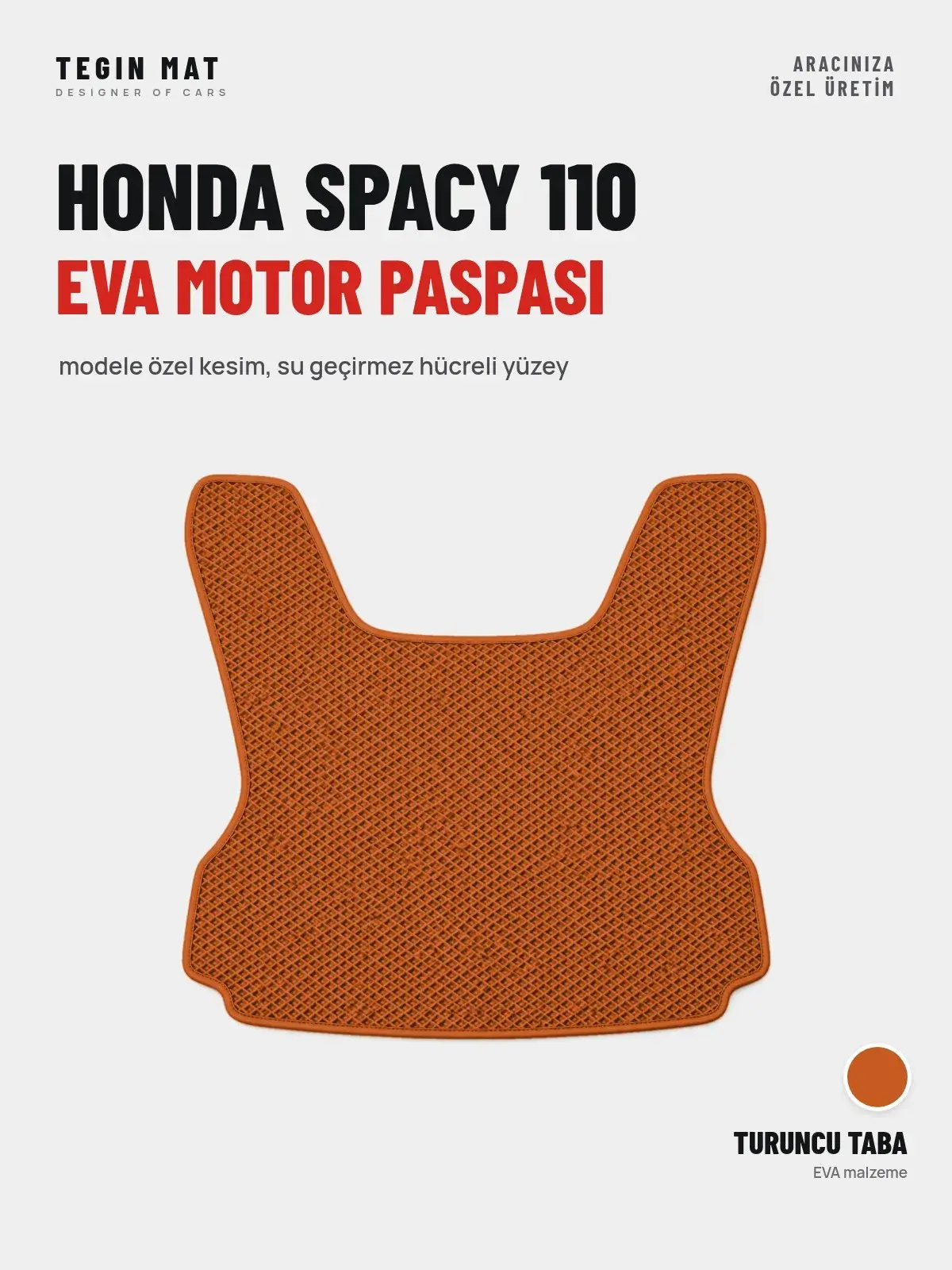 Honda Spacy 110 EVA Motor Paspası Turuncu Taba – Modele Özel Kesim (1)