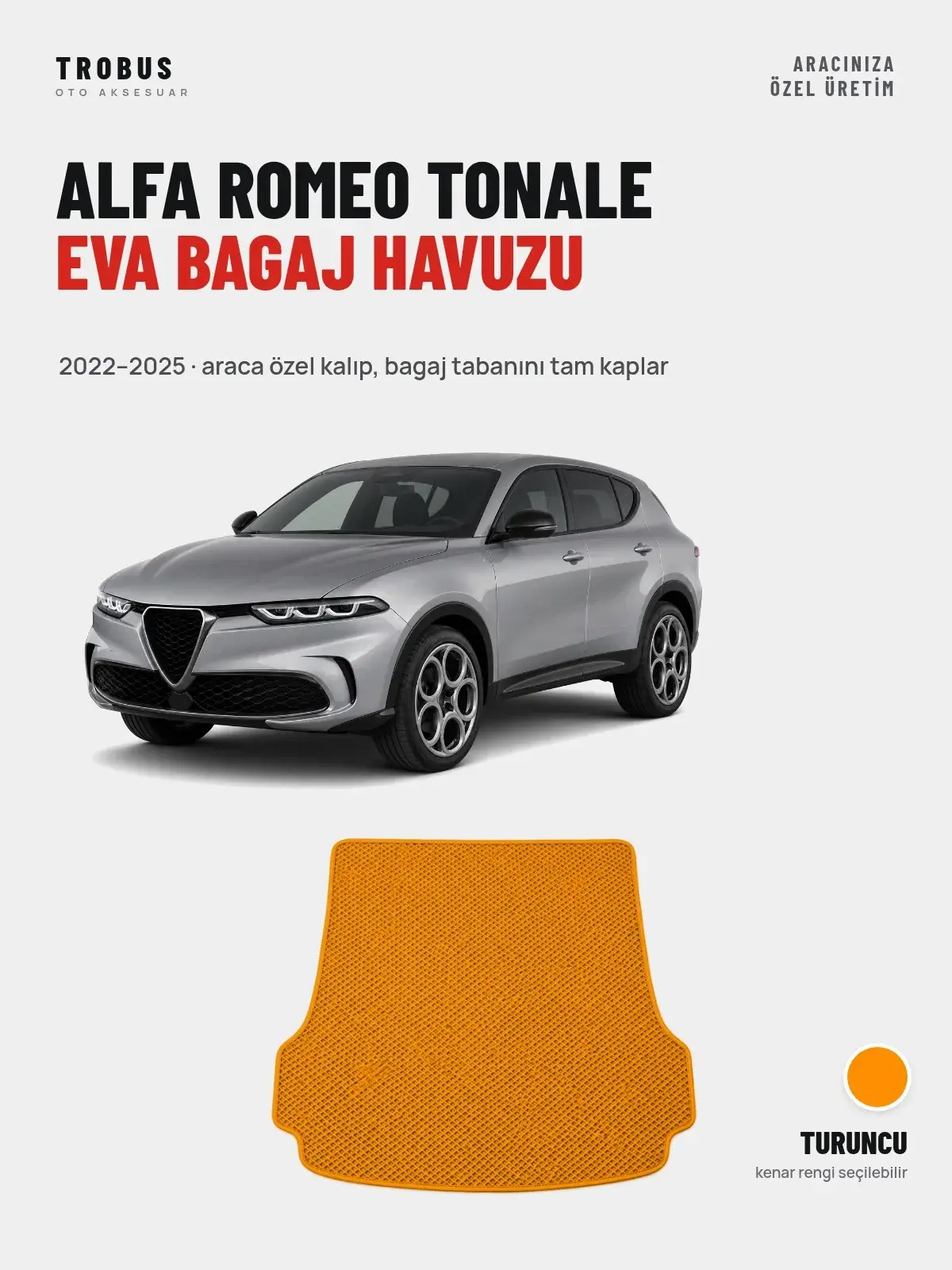 Alfa Romeo Tonale EVA Bagaj Havuzu (2022–2025) Turuncu – Araca Özel Kalıp (1)