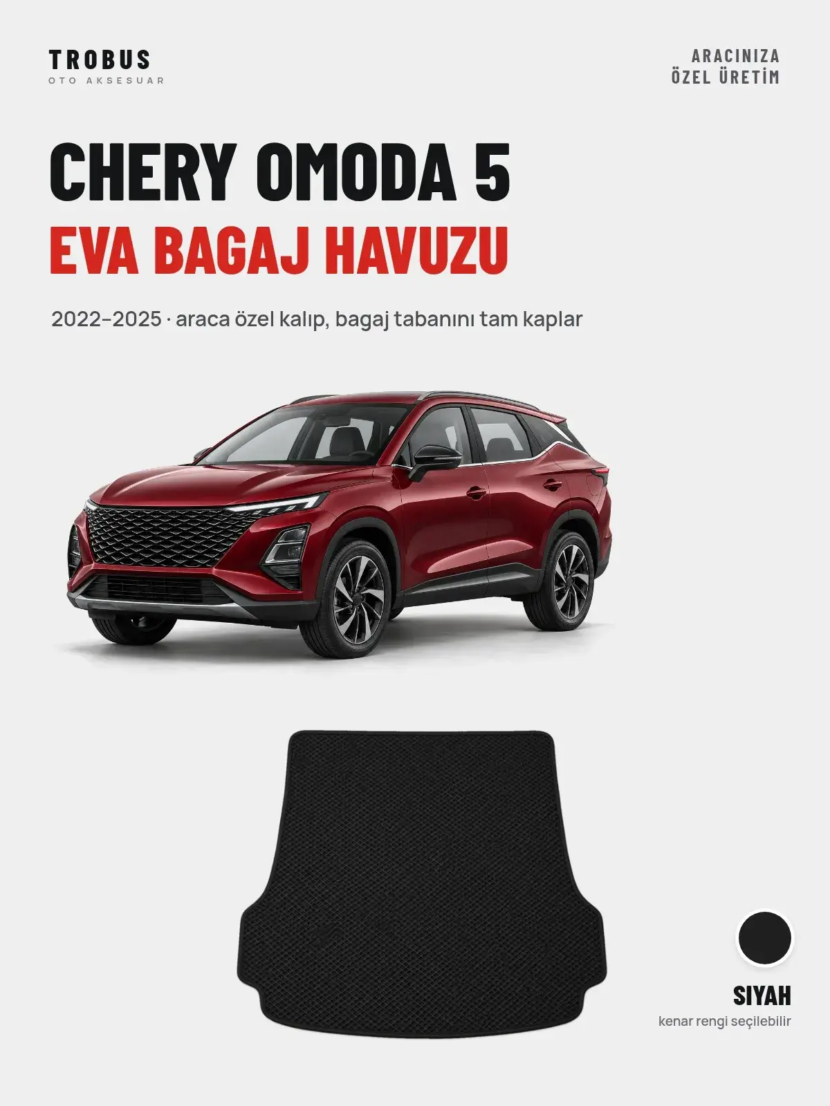 Chery Omoda 5 EVA Bagaj Havuzu (2022–2025) Siyah – Araca Özel Kalıp (1)