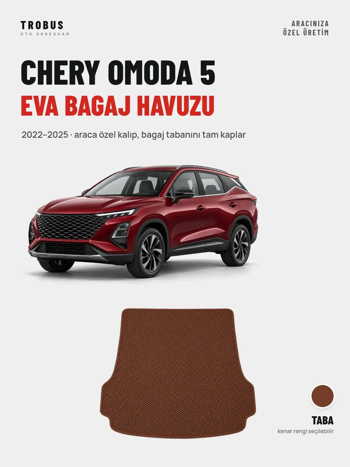Chery Omoda 5 EVA Bagaj Havuzu (2022–2025) Taba – Araca Özel Kalıp (1)
