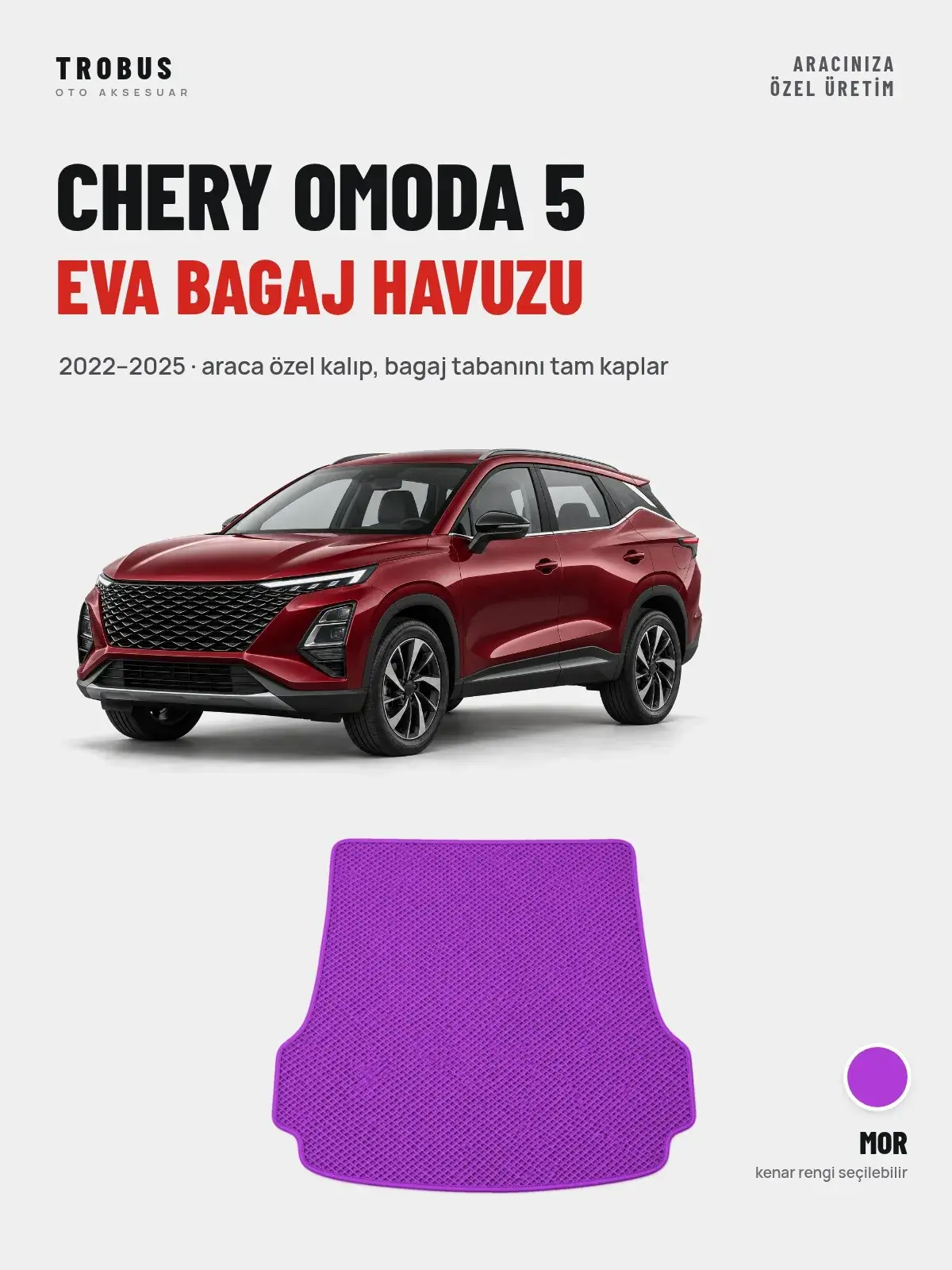Chery Omoda 5 EVA Bagaj Havuzu (2022–2025) Mor – Araca Özel Kalıp (1)