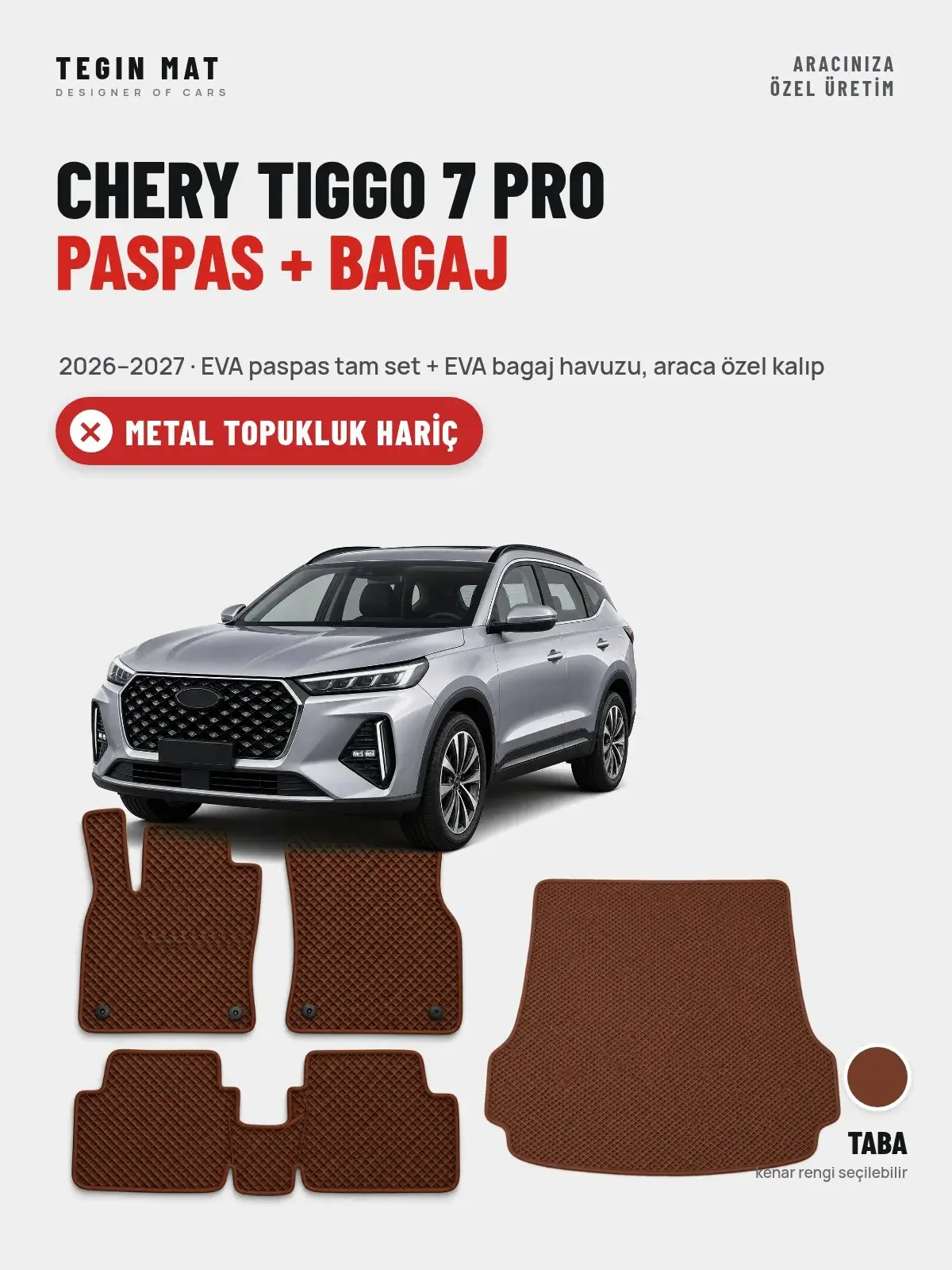 Chery Tiggo 7 Pro EVA Paspas + Bagaj Havuzu Seti (2026–2027) Taba – Metal Topukluk Hariç (1)