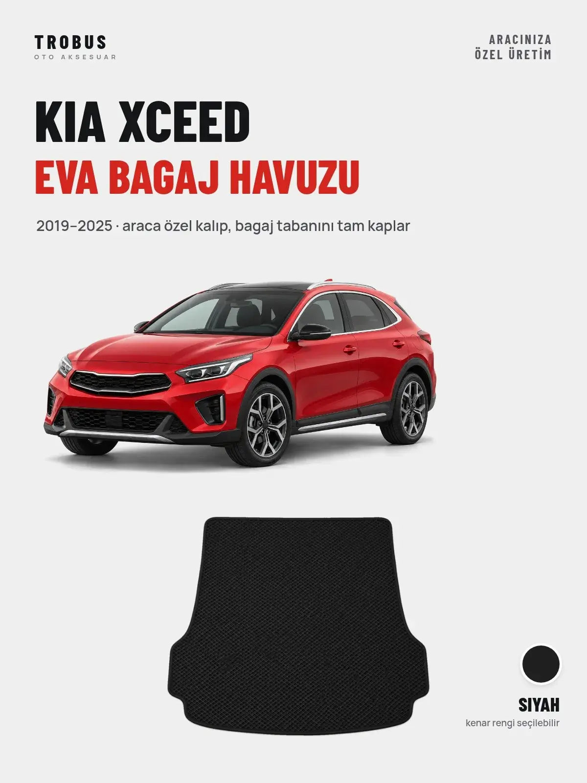 Kia XCeed EVA Bagaj Havuzu (2019–2025) Siyah – Araca Özel Kalıp (1)