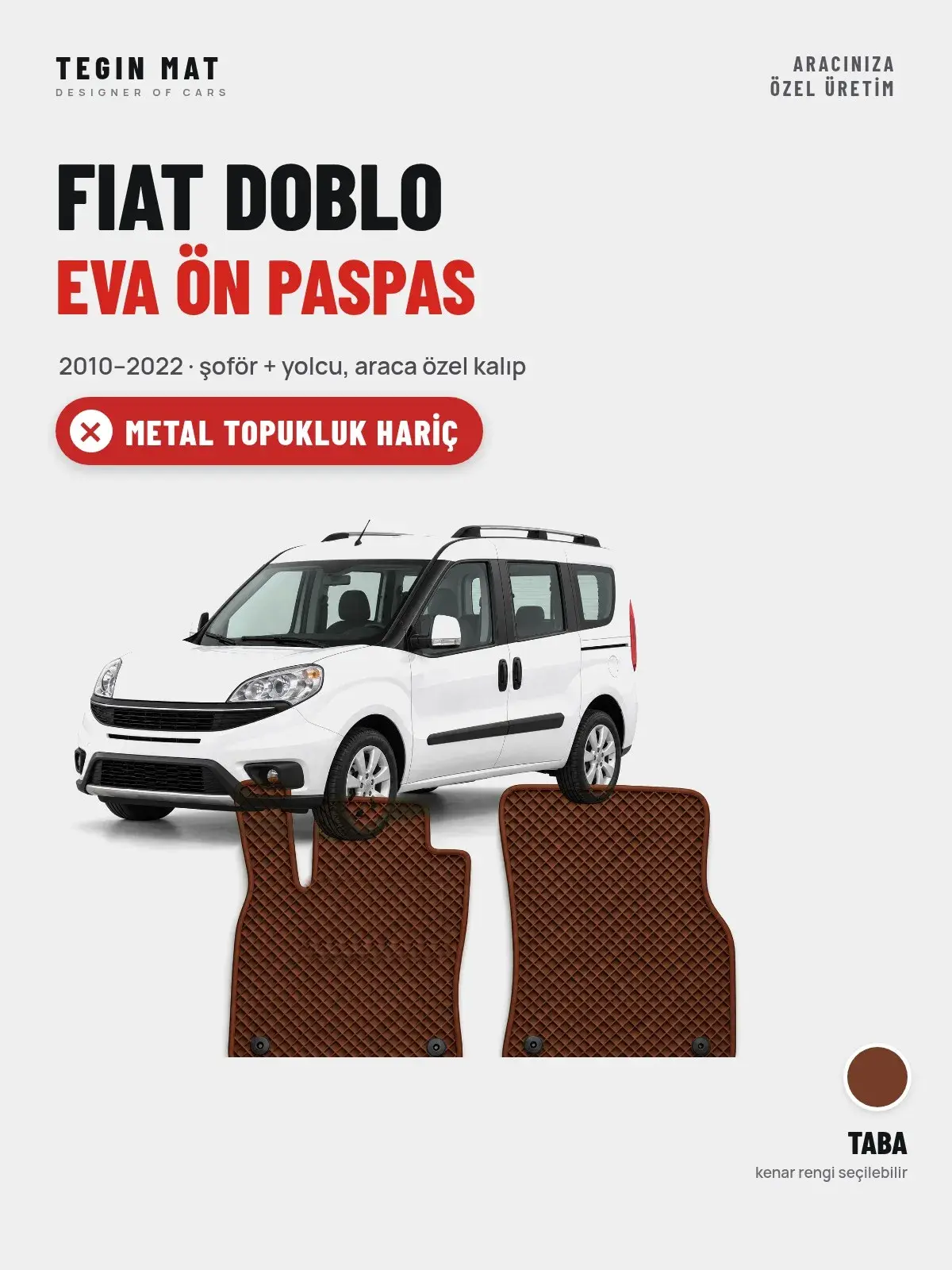 Fiat Doblo EVA Ön Paspas (2010–2022) Taba – Metal Topukluk Hariç (1)