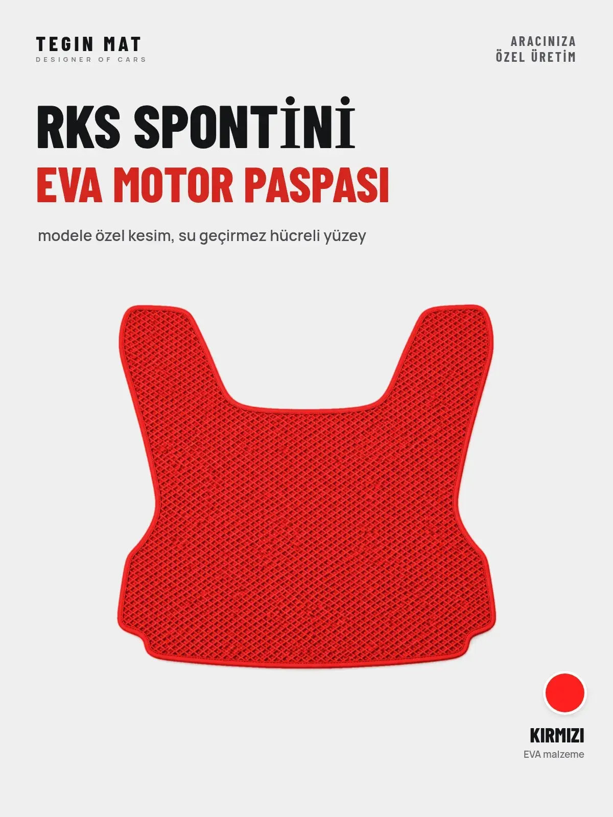 Rks Sponti̇ni̇ EVA Motor Paspası Kırmızı – Modele Özel Kesim (1)