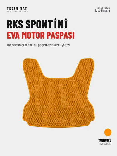 Rks Sponti̇ni̇ EVA Motor Paspası Turuncu – Modele Özel Kesim