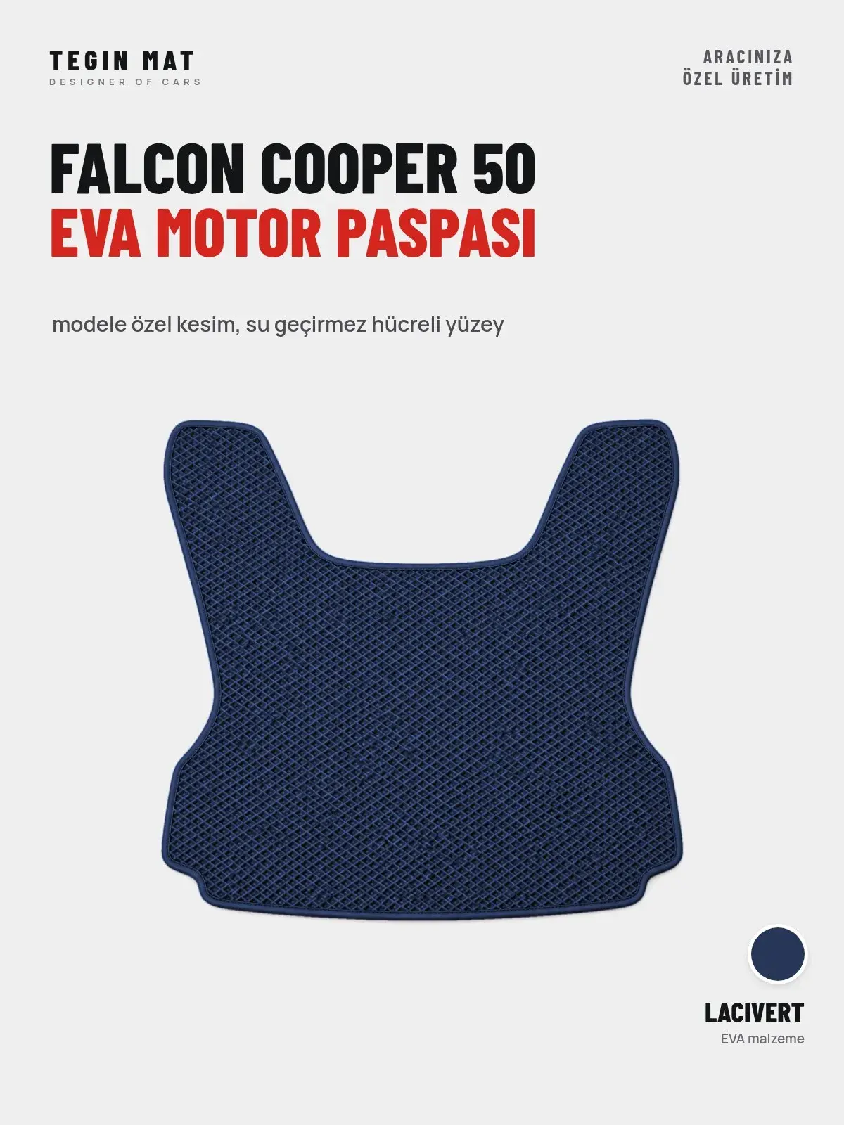 Falcon Cooper 50 EVA Motor Paspası Lacivert – Modele Özel Kesim (1)