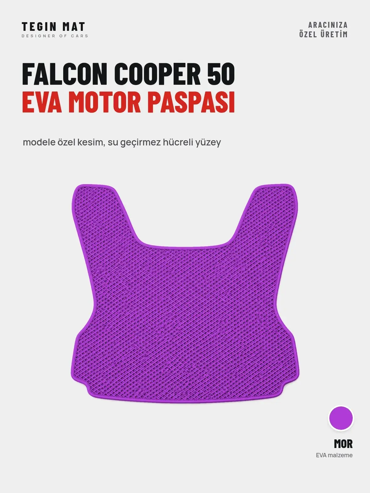 Falcon Cooper 50 EVA Motor Paspası Mor – Modele Özel Kesim (1)