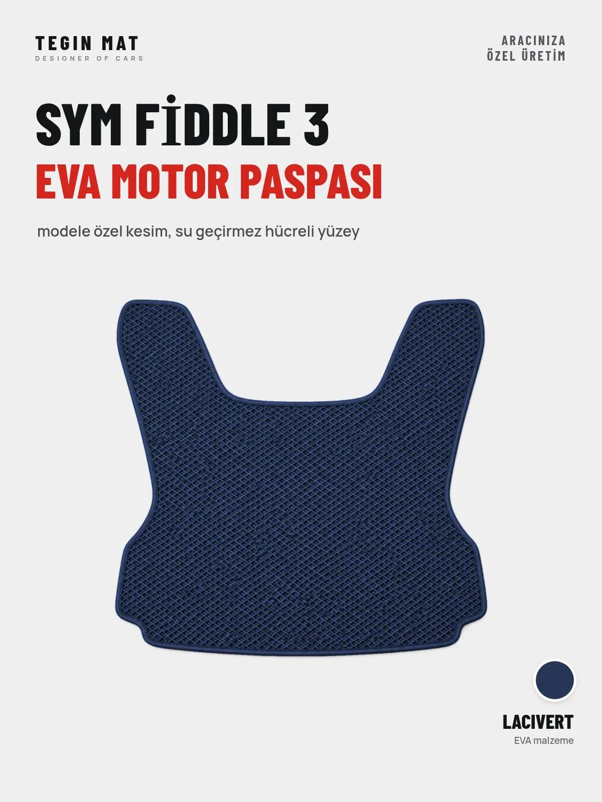Sym Fi̇ddle 3 EVA Motor Paspası Lacivert – Modele Özel Kesim (1)