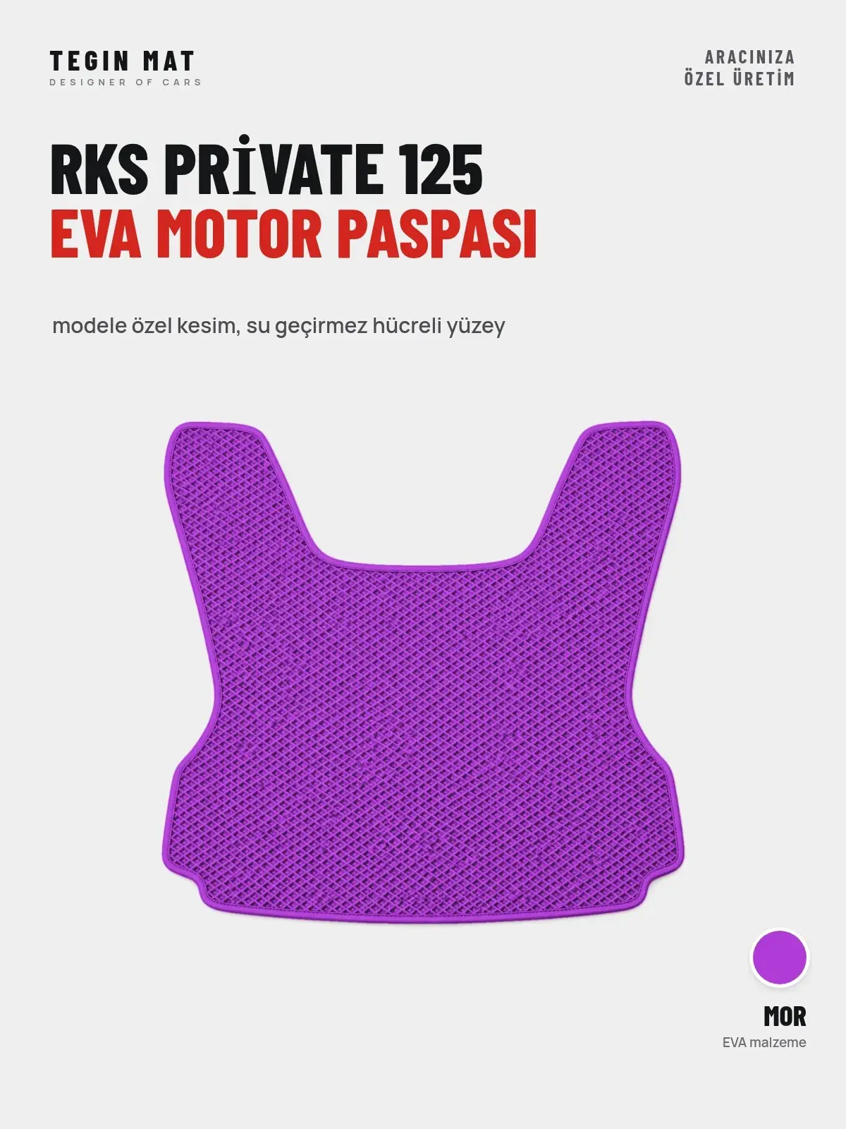 Rks Pri̇vate 125 EVA Motor Paspası Mor – Modele Özel Kesim (1)