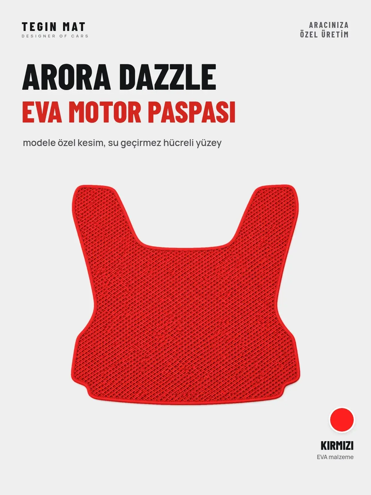 Arora Dazzle EVA Motor Paspası Kırmızı – Modele Özel Kesim (1)