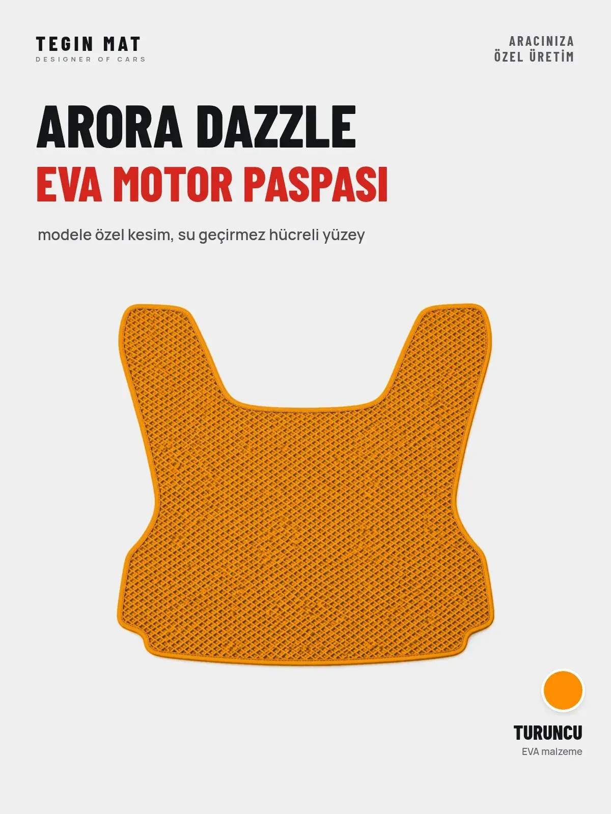 Arora Dazzle EVA Motor Paspası Turuncu – Modele Özel Kesim (1)