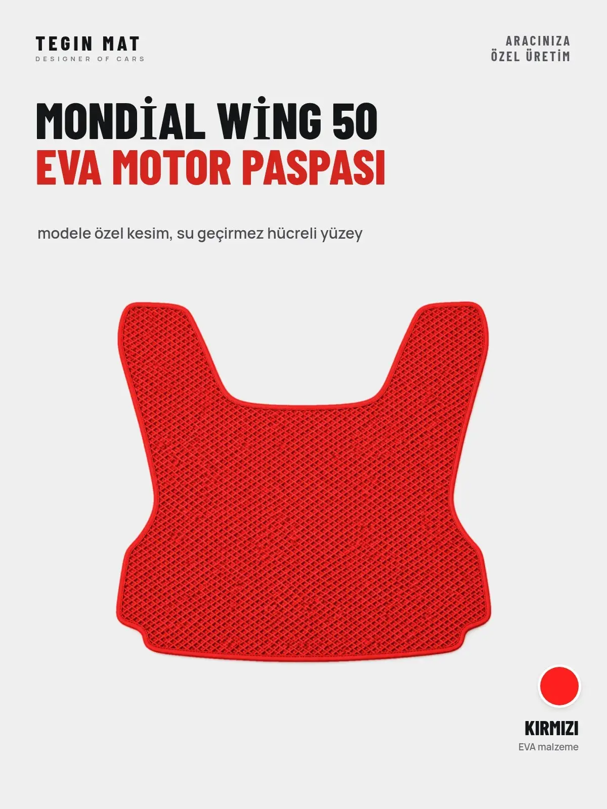 Mondi̇al Wi̇ng 50 EVA Motor Paspası Kırmızı – Modele Özel Kesim (1)