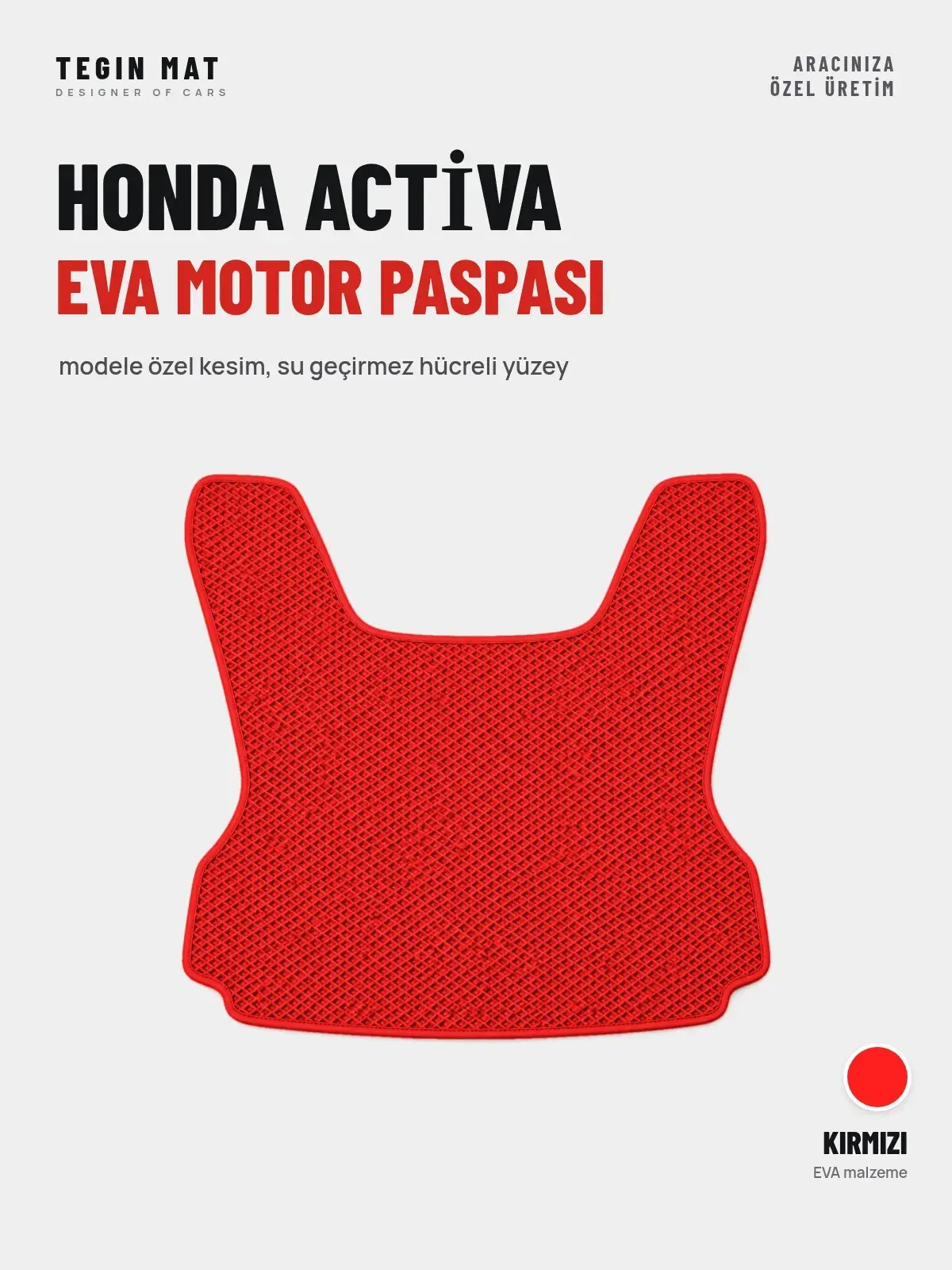 Honda Acti̇va EVA Motor Paspası Kırmızı – Modele Özel Kesim (1)