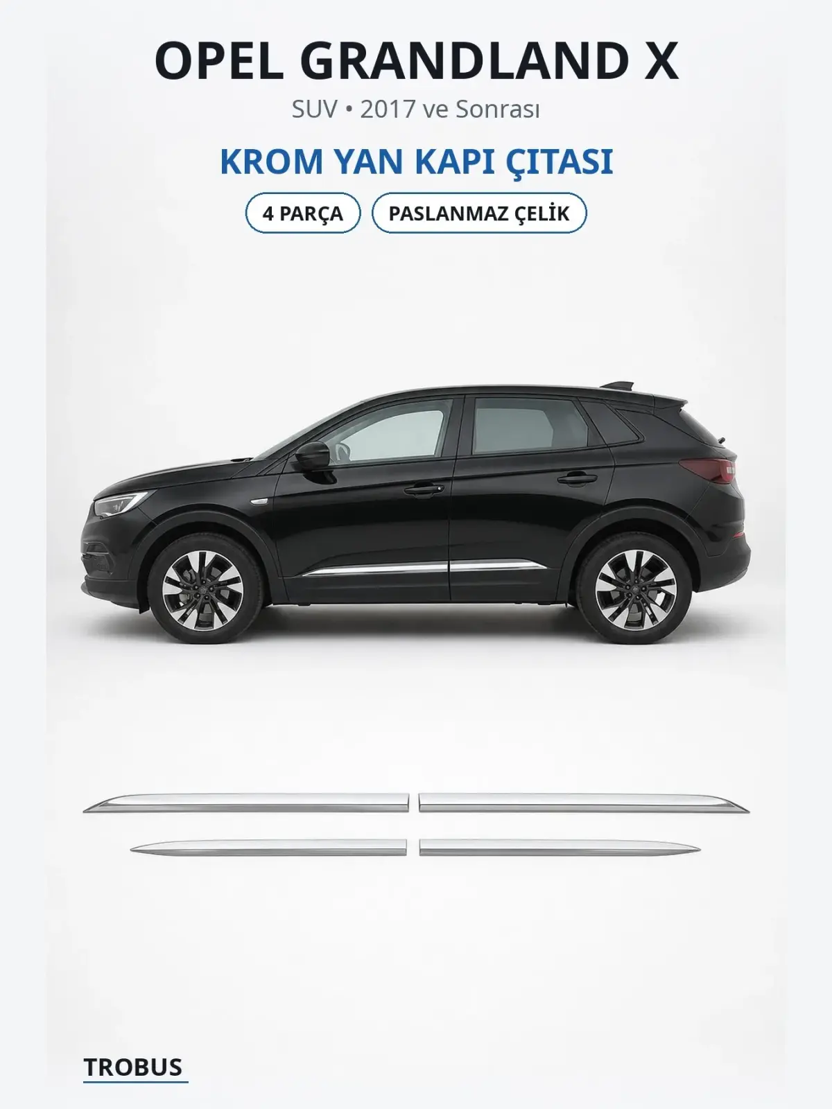 Opel Grandland X krom yan kapı çıtası 1