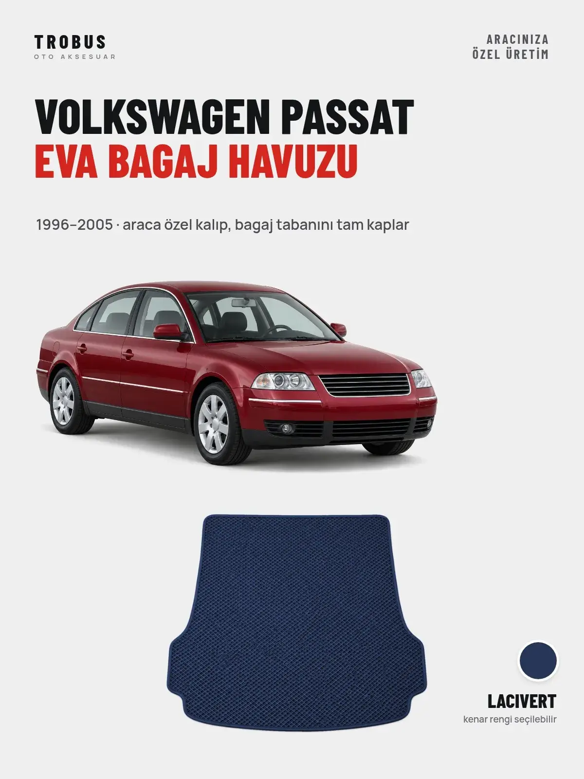 Volkswagen Passat EVA Bagaj Havuzu (1996–2005) Lacivert – Araca Özel Kalıp (1)