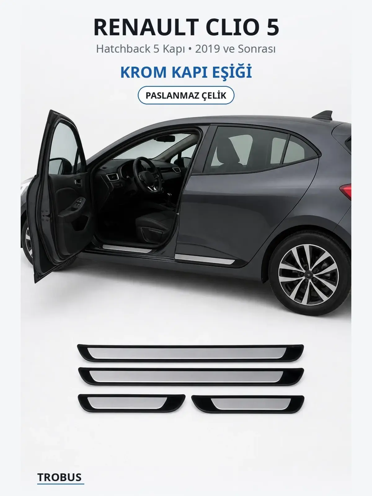 Renault Clio 5 krom kapı eşiği 1