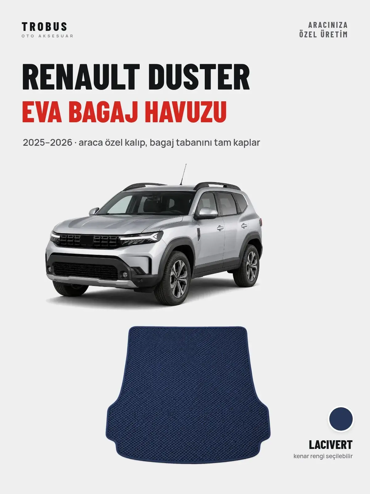 Renault Duster EVA Bagaj Havuzu (2025–2026) Lacivert – Araca Özel Kalıp (1)