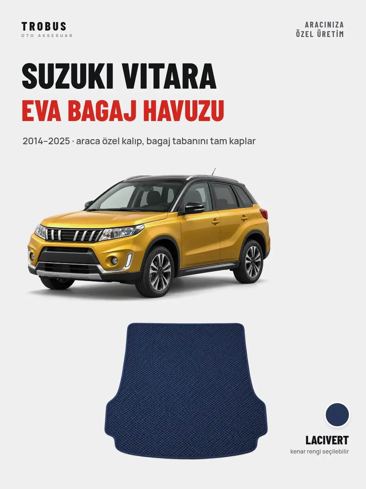 Suzuki Vitara EVA Bagaj Havuzu (2014–2025) Lacivert – Araca Özel Kalıp (1)