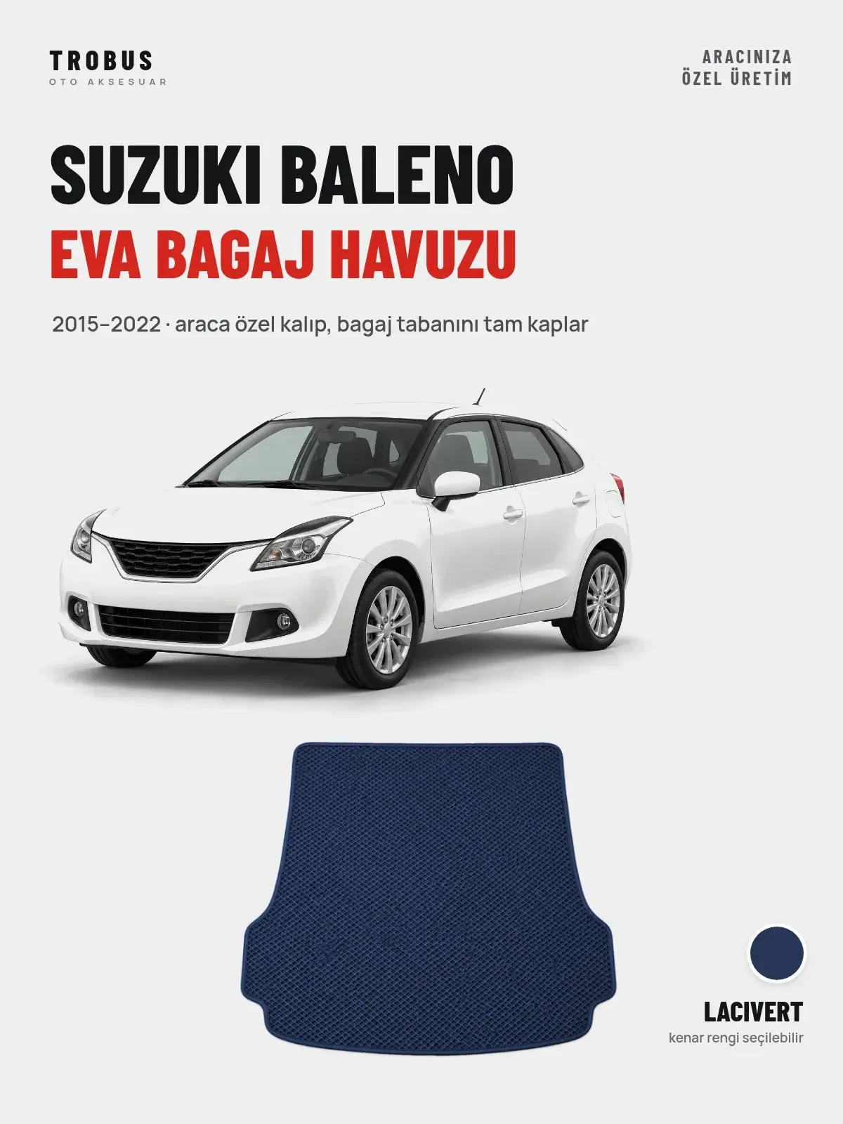 Suzuki Baleno EVA Bagaj Havuzu (2015–2022) Lacivert – Araca Özel Kalıp (1)