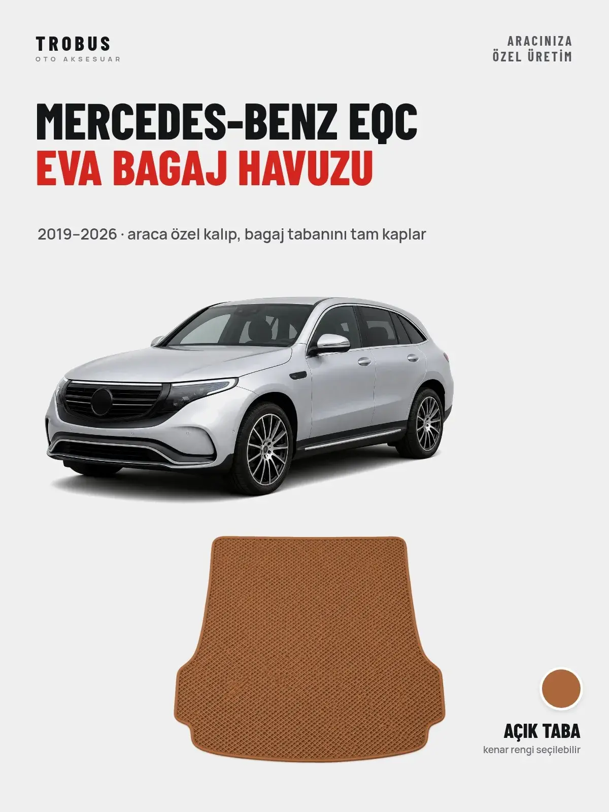 Mercedes-Benz EQC EVA Bagaj Havuzu (2019–2026) Açık Taba – Araca Özel Kalıp (1)