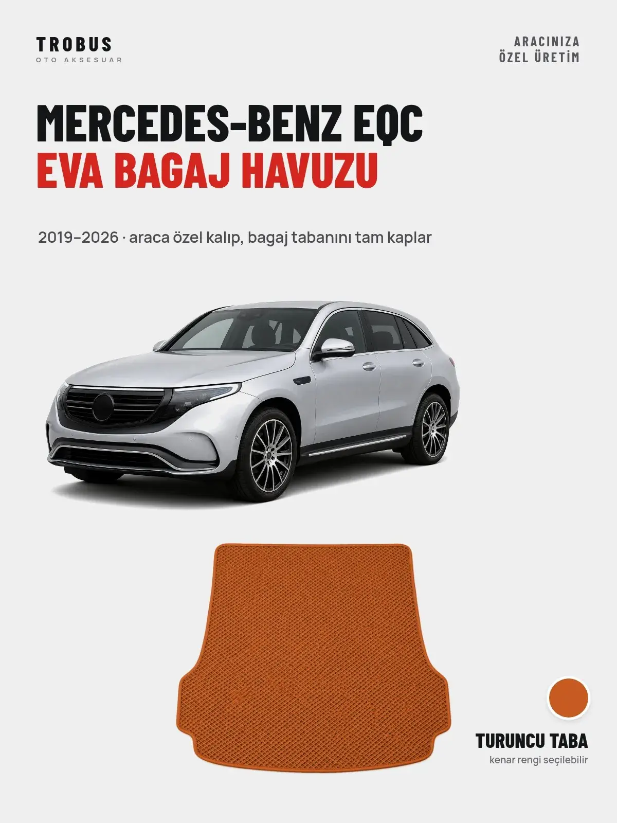 Mercedes-Benz EQC EVA Bagaj Havuzu (2019–2026) Turuncu Taba – Araca Özel Kalıp (1)