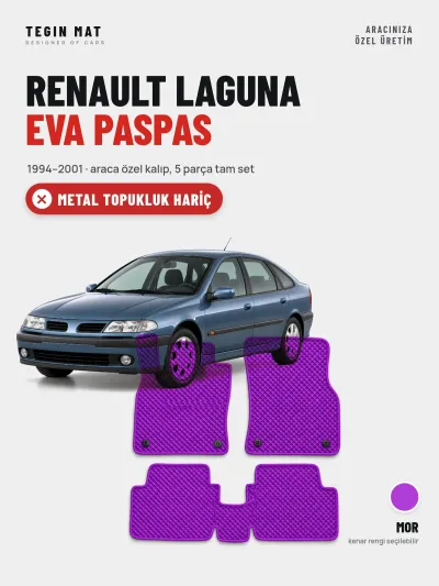 Renault Laguna EVA Oto Paspas Tam Set (1994–2001) Mor – Metal Topukluk Hariç