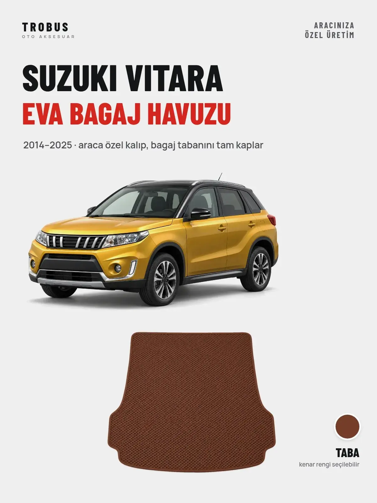 Suzuki Vitara EVA Bagaj Havuzu (2014–2025) Taba – Araca Özel Kalıp (1)
