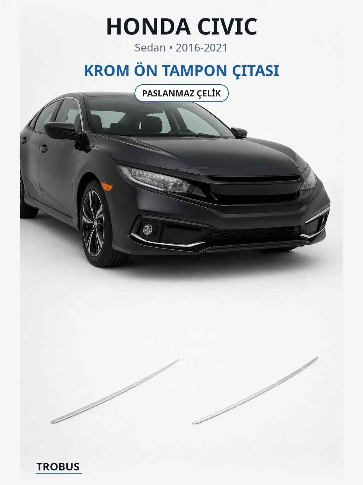 Honda Civic krom ön tampon çıtası 1