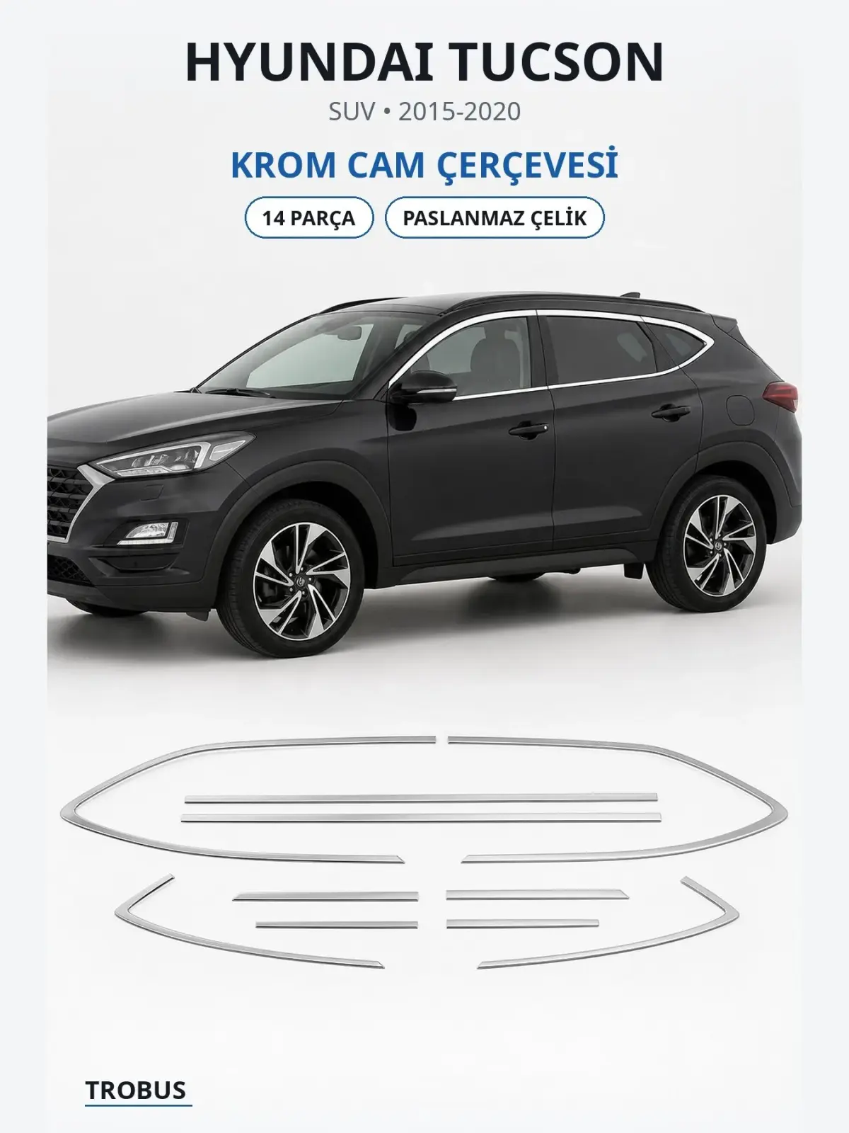Hyundai Tucson krom cam çerçevesi 1