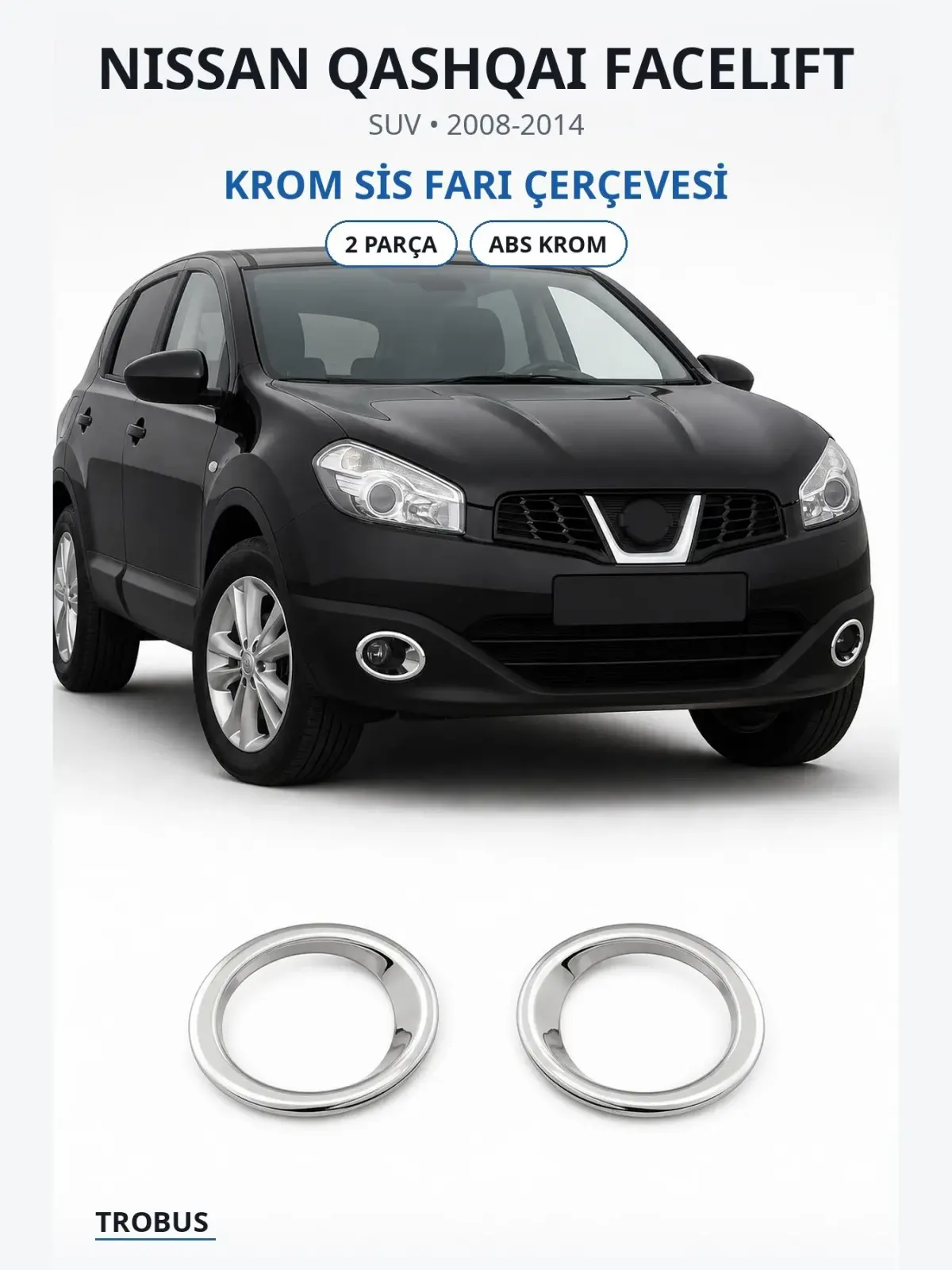 Nissan Qashqai Facelift krom sis farı çerçevesi 1