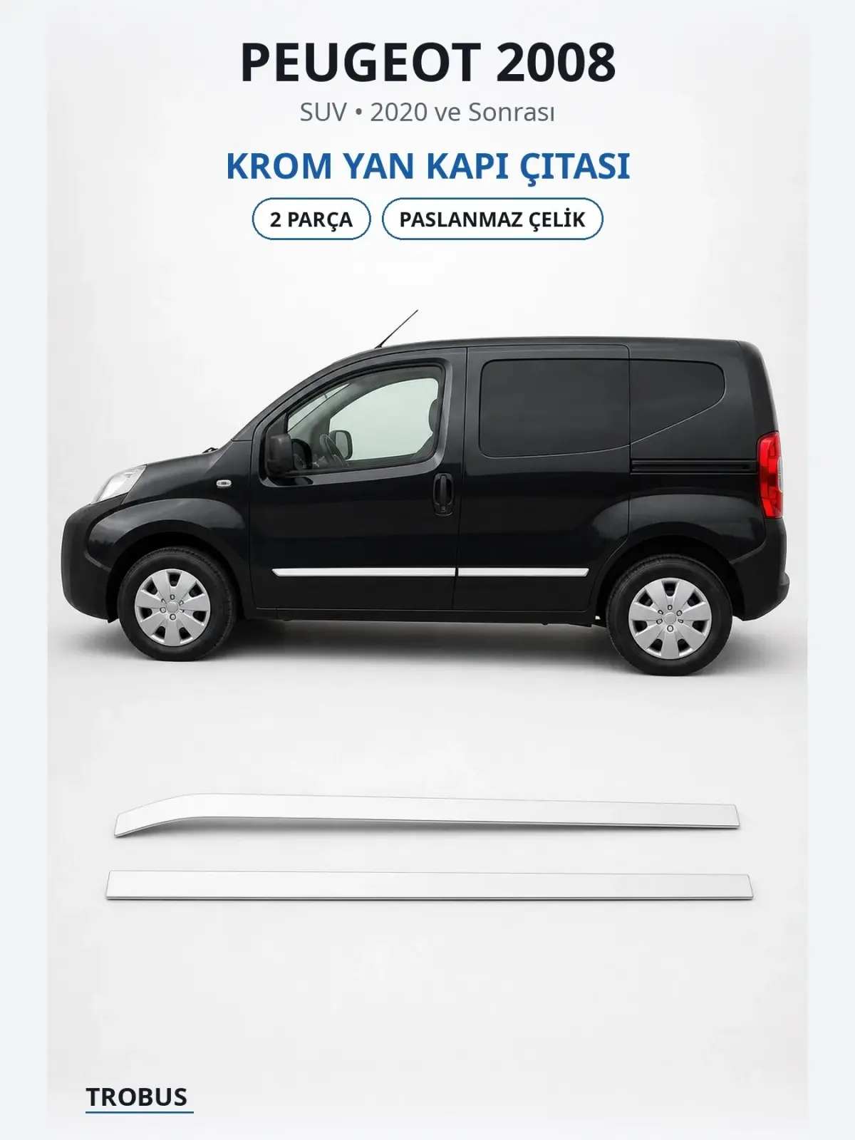 Peugeot 2008 krom yan kapı çıtası 1