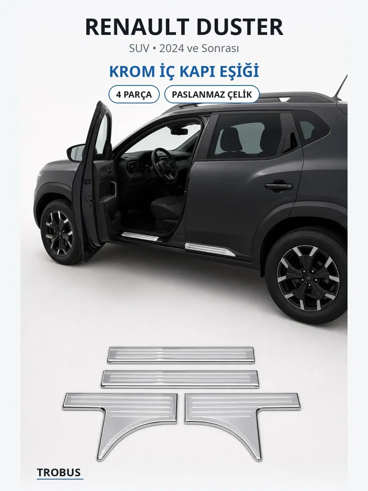 Renault Duster krom i̇ç kapı eşiği 1